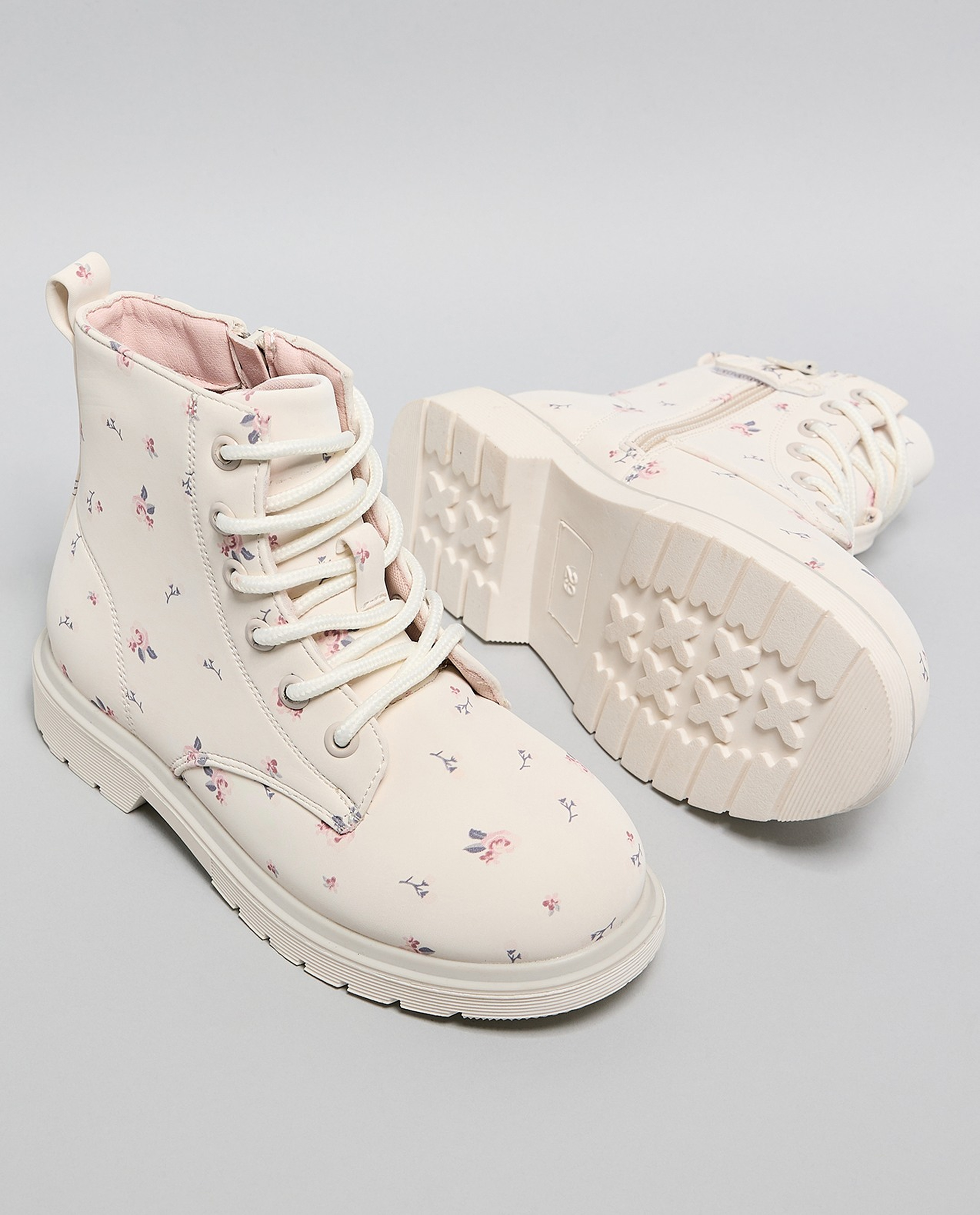 Floral Print Ankle Boots