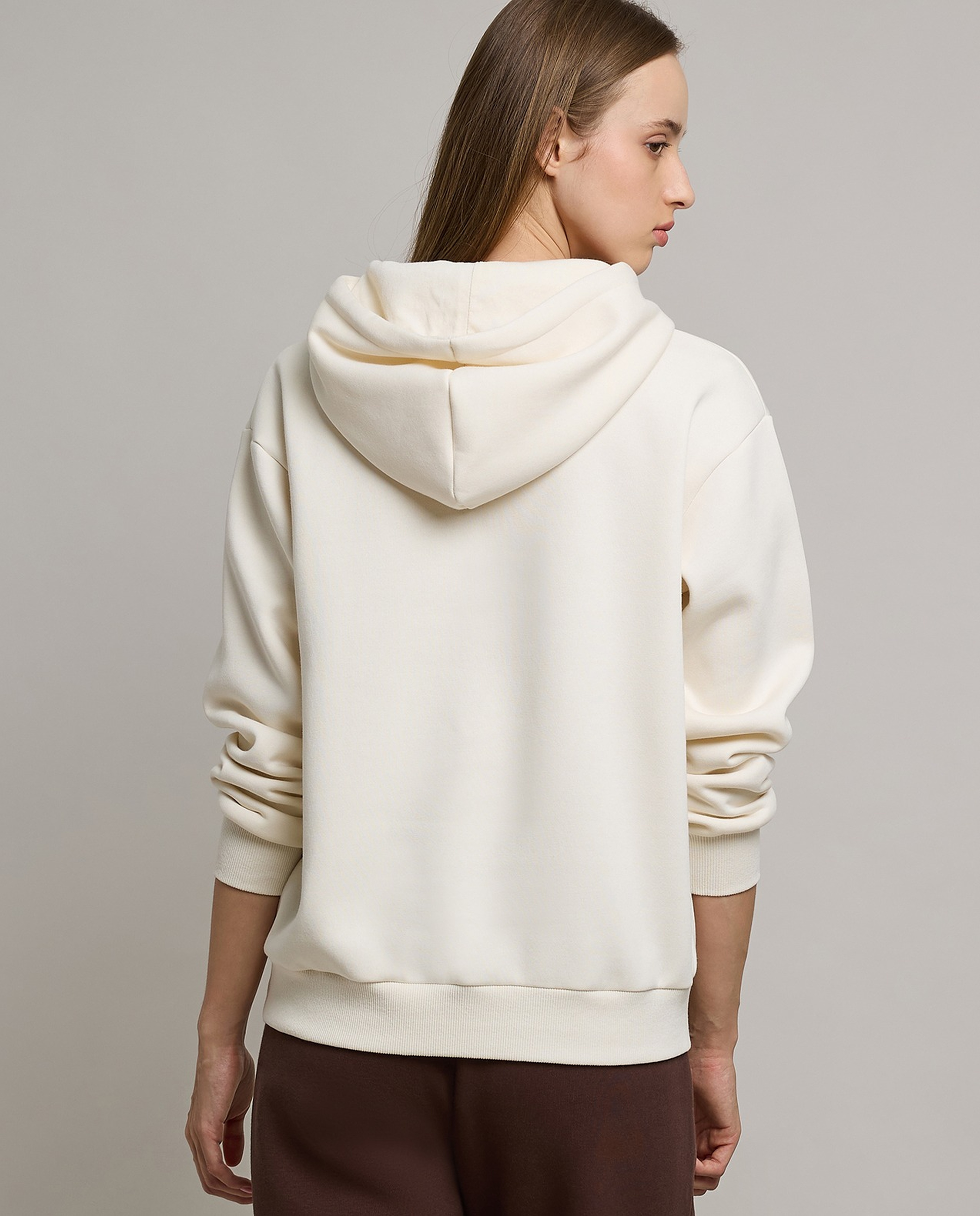 Solid Hoodie with Long Sleeves