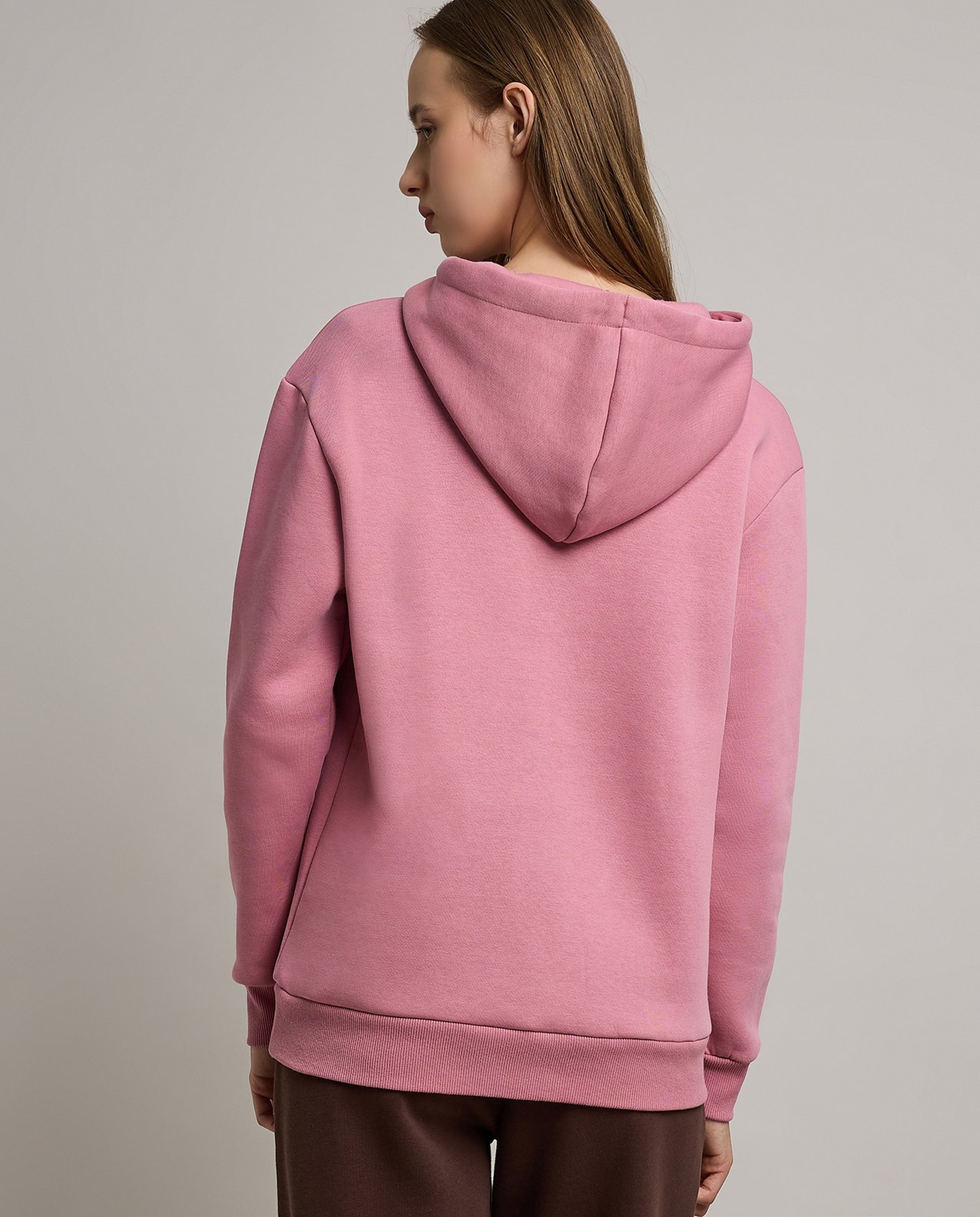 Typography Print Hoodie with Long Sleeves