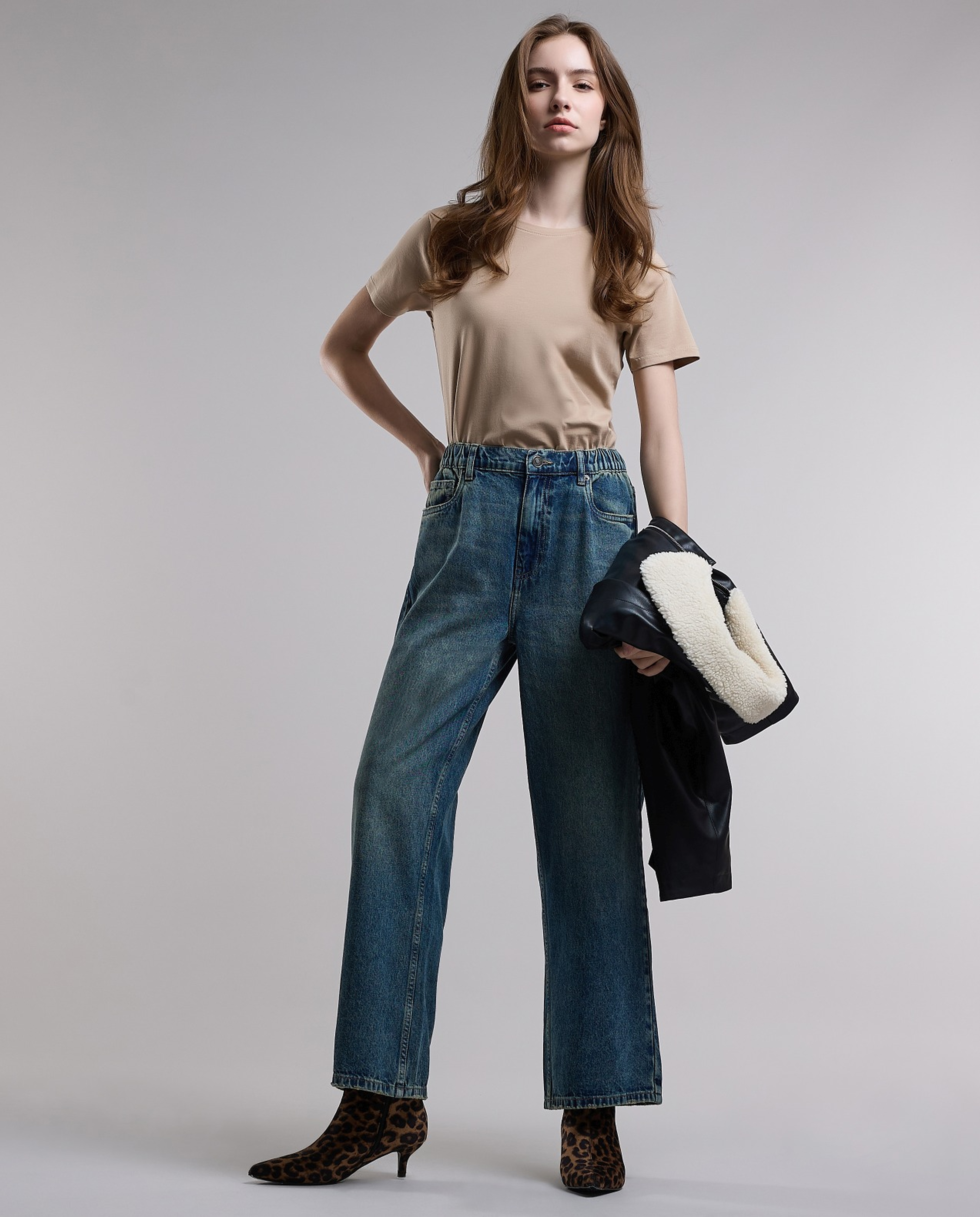 Solid T-Shirt with Crew Neck and Short Sleeves