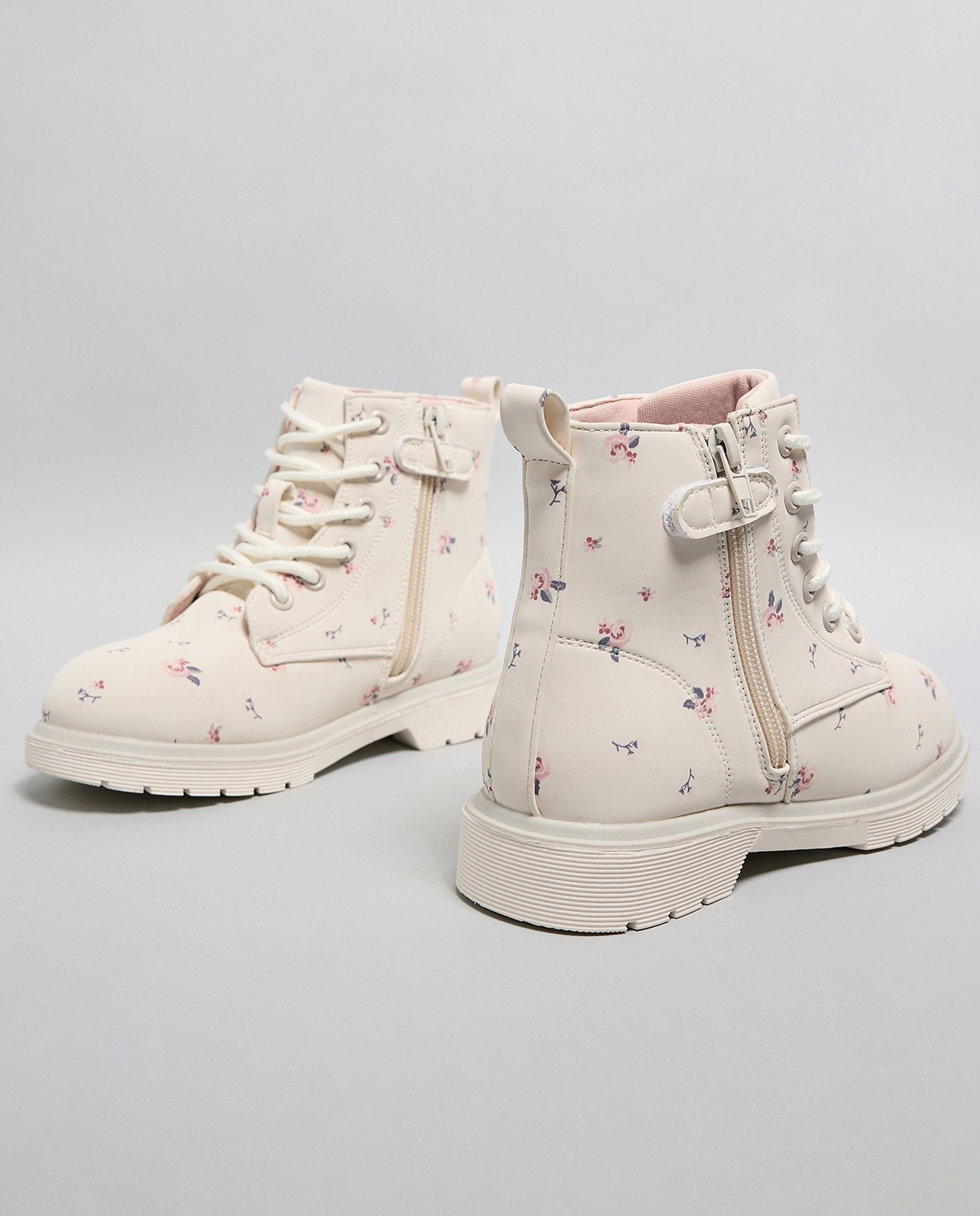 Floral Print Ankle Boots