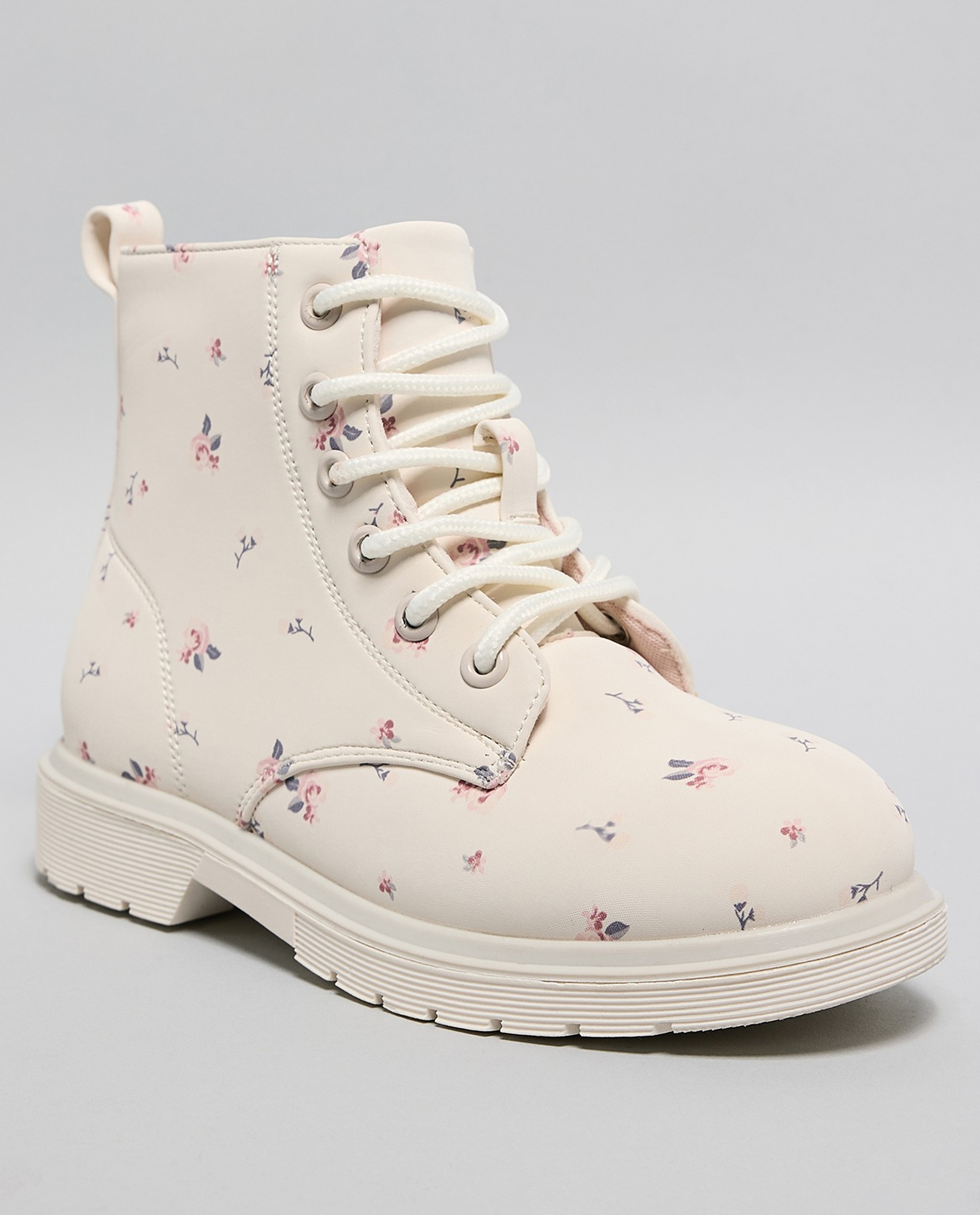 Floral Print Ankle Boots