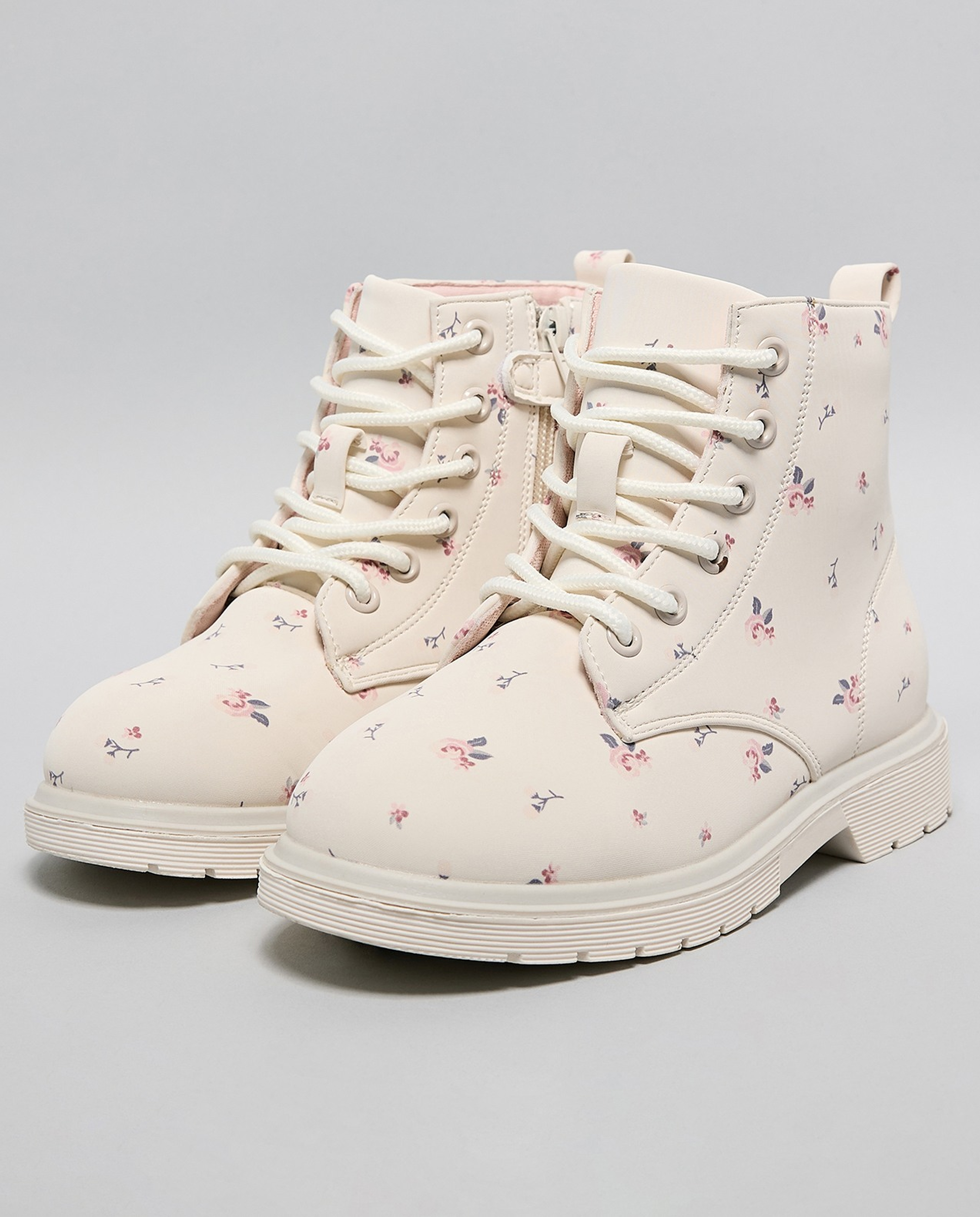 Floral Print Ankle Boots