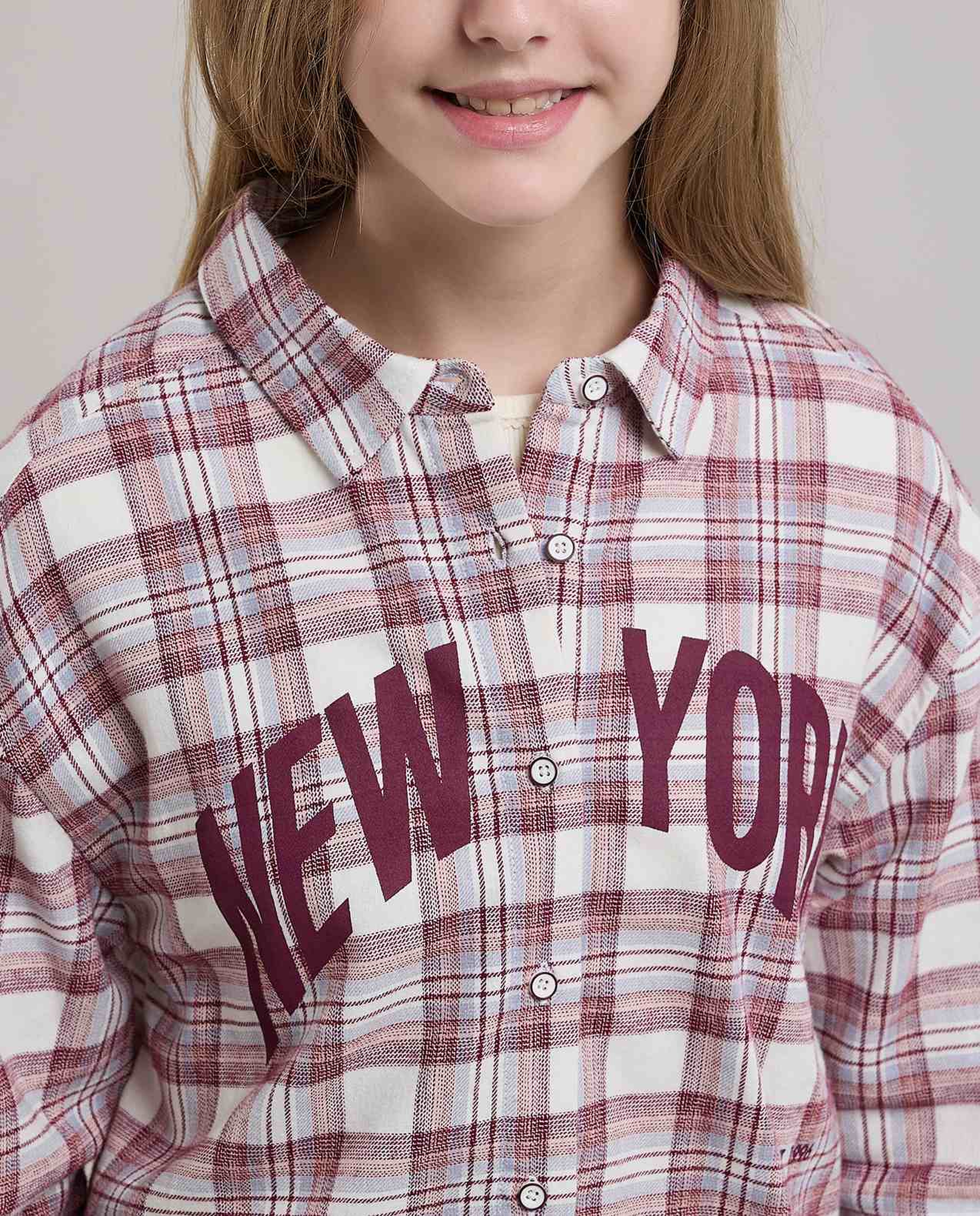 Plaid Shirt with Classic Collar and Long Sleeves