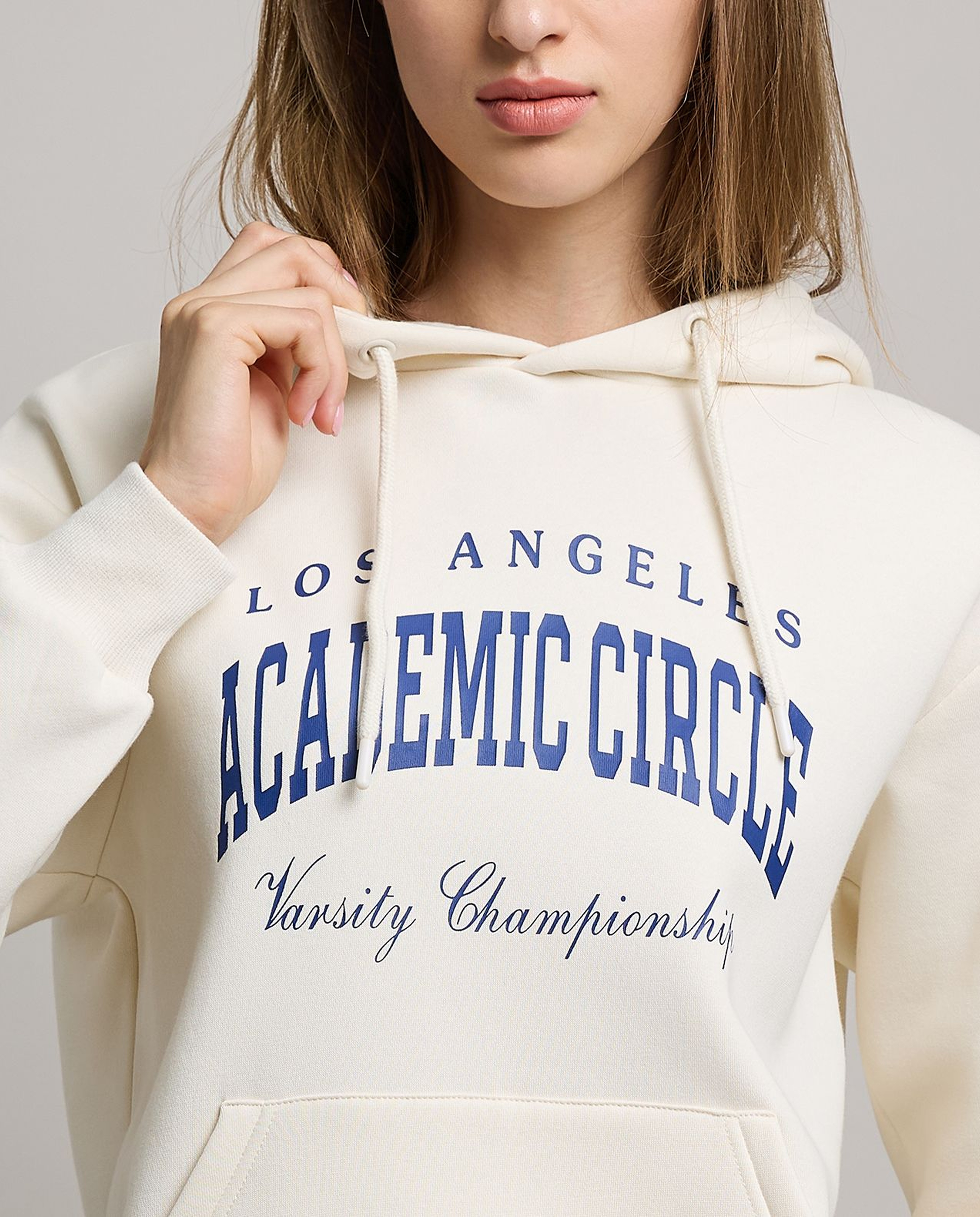 Typography Print Hoodie with Long Sleeves