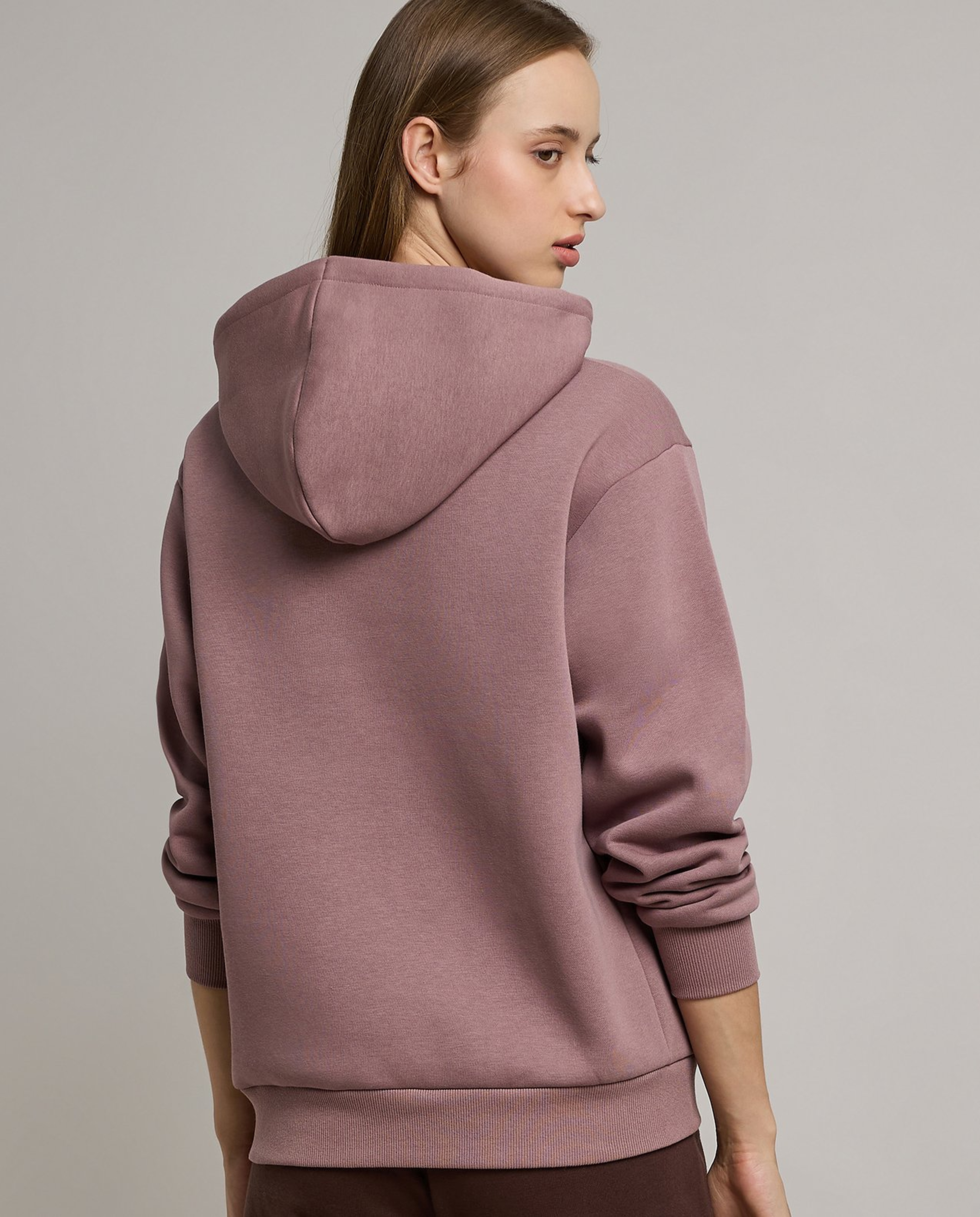 Solid Hoodie with Long Sleeves
