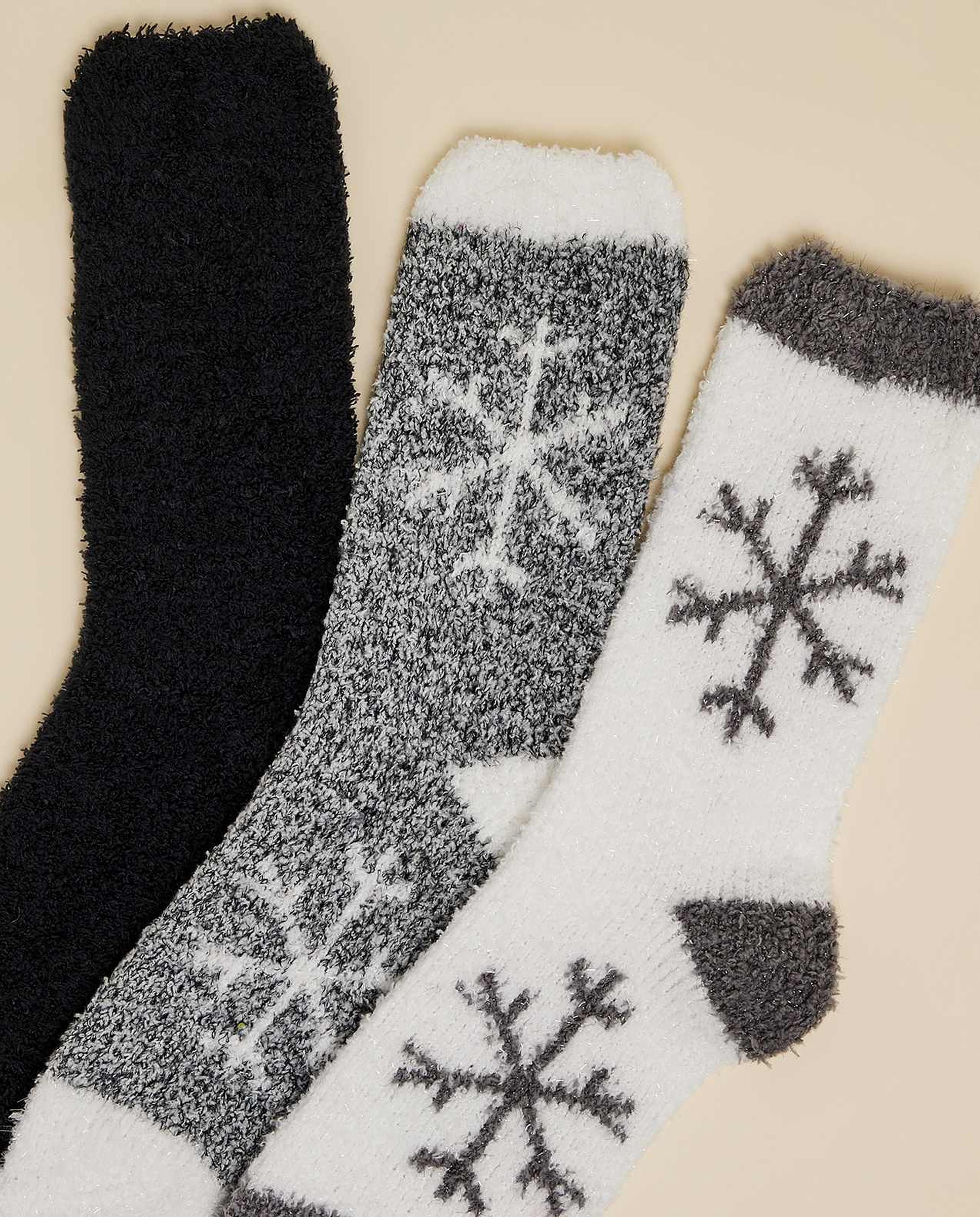 3 Pack Printed Winter Socks