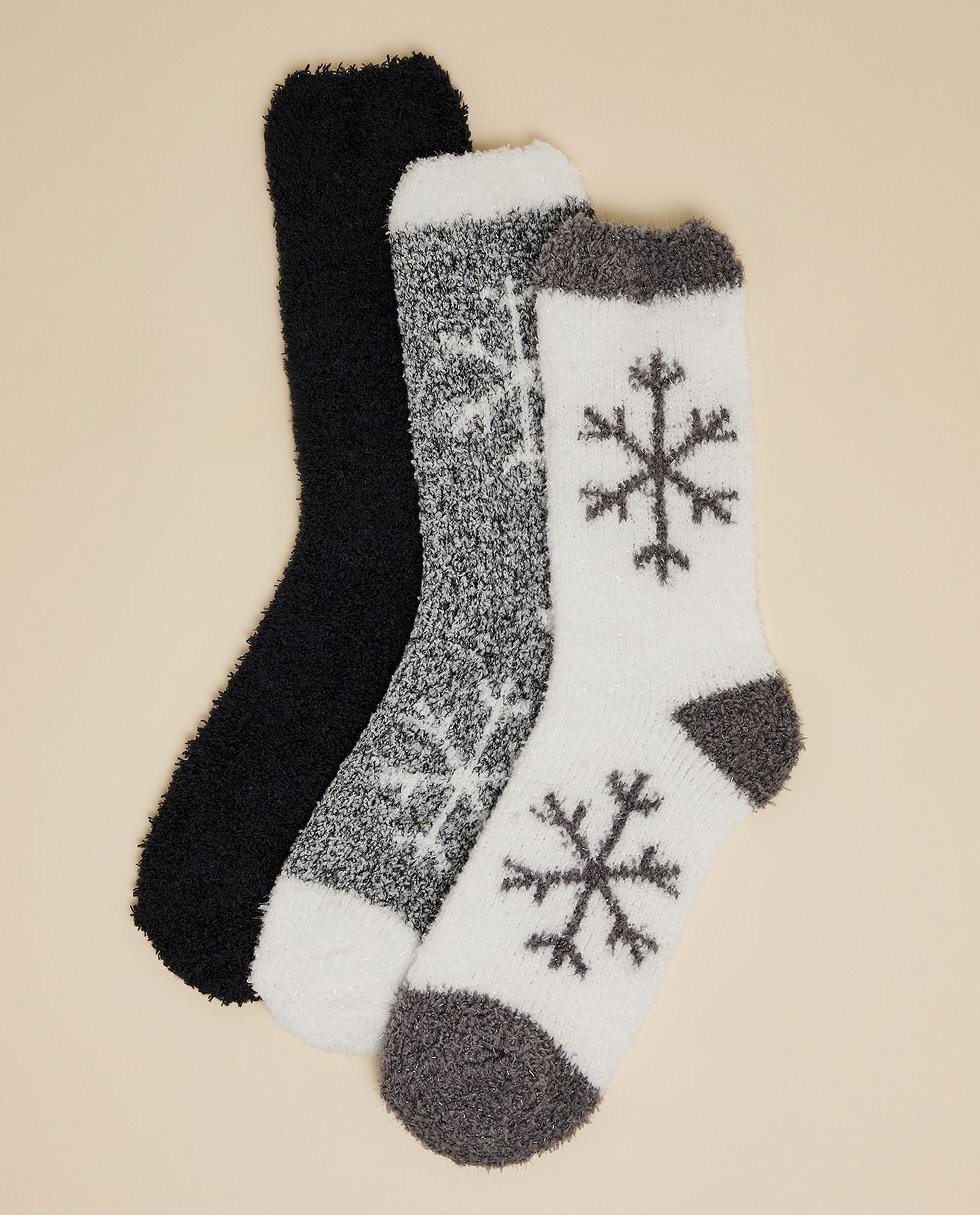 3 Pack Printed Winter Socks
