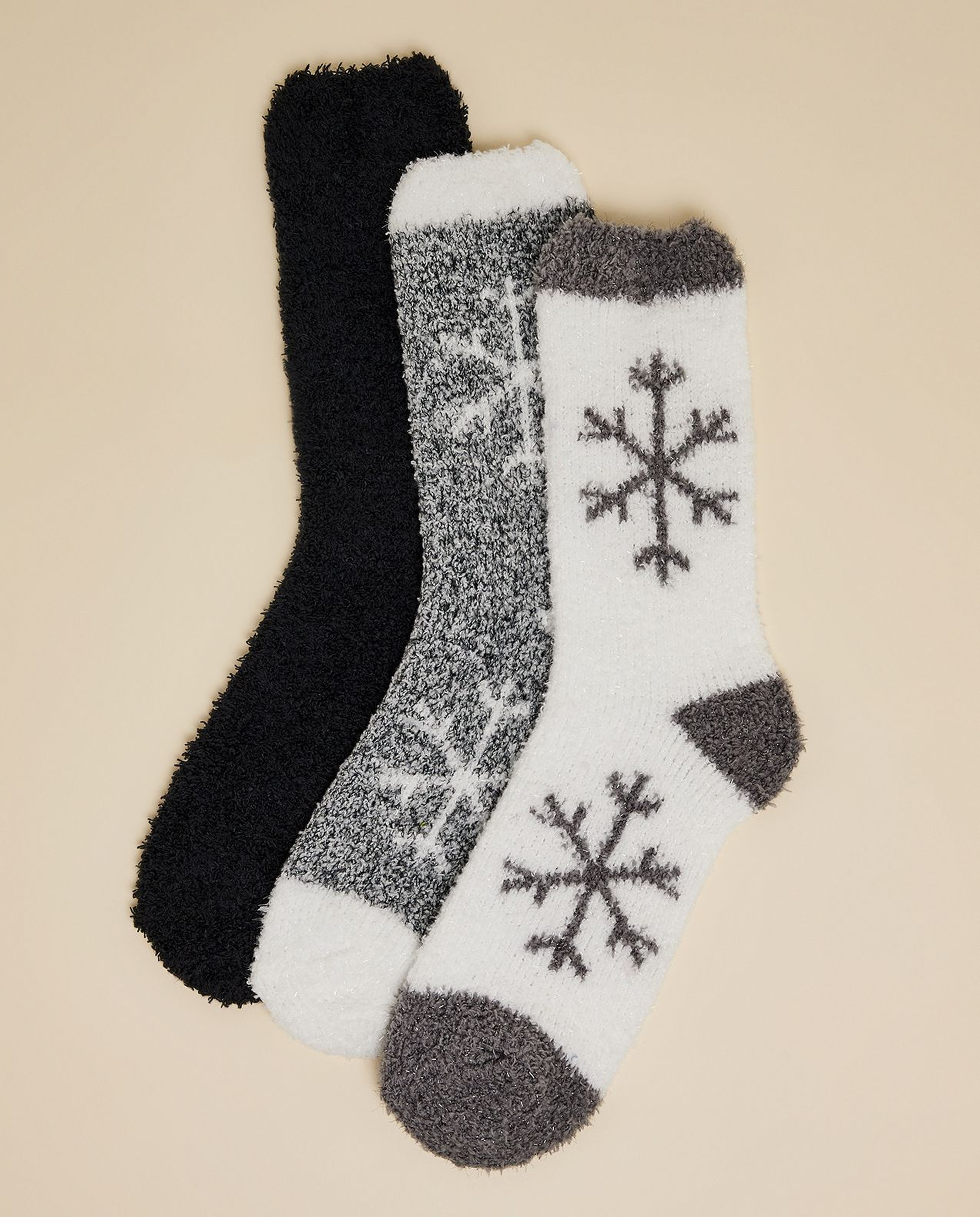 3 Pack Printed Winter Socks