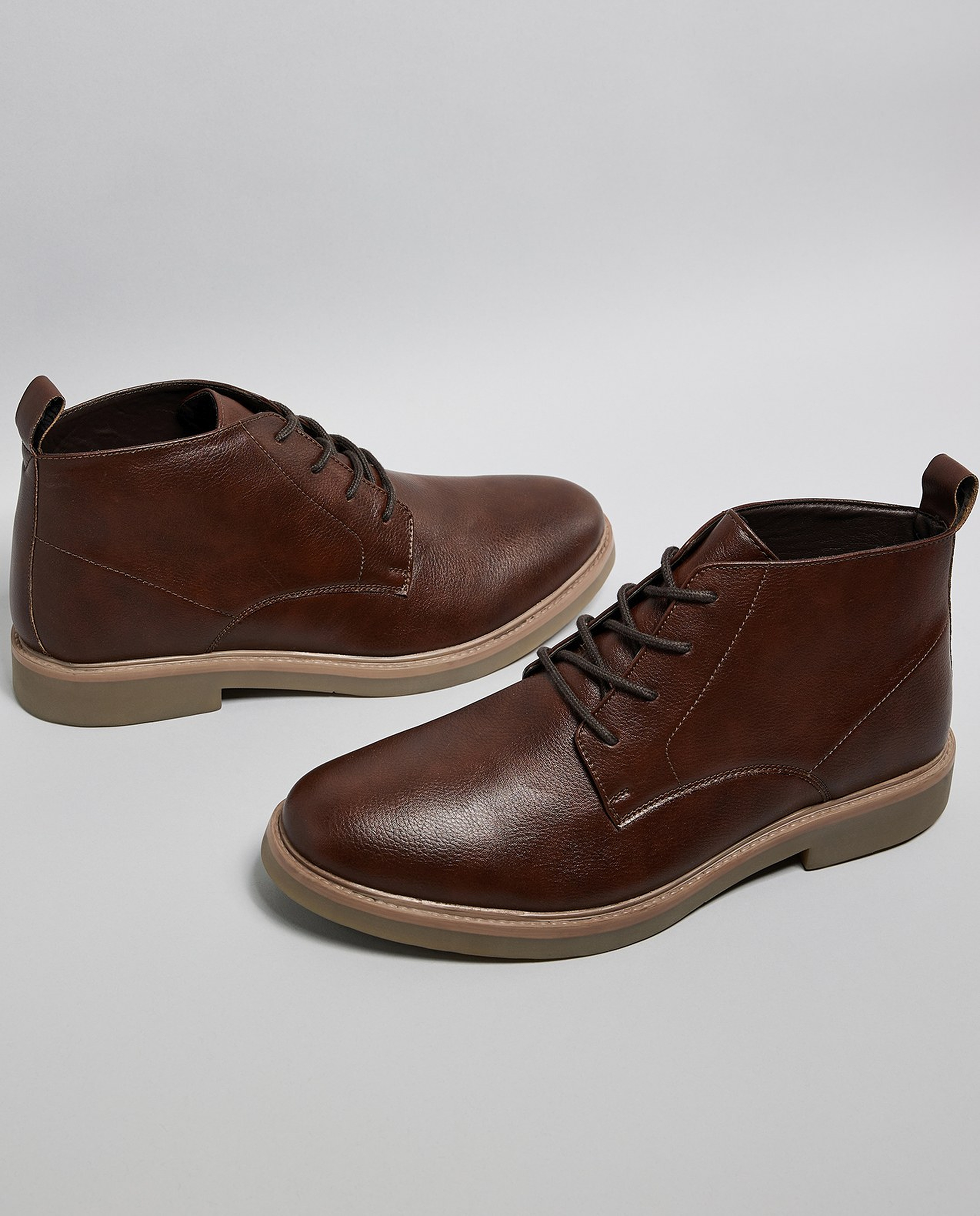 Textured Derby Ankle Boots