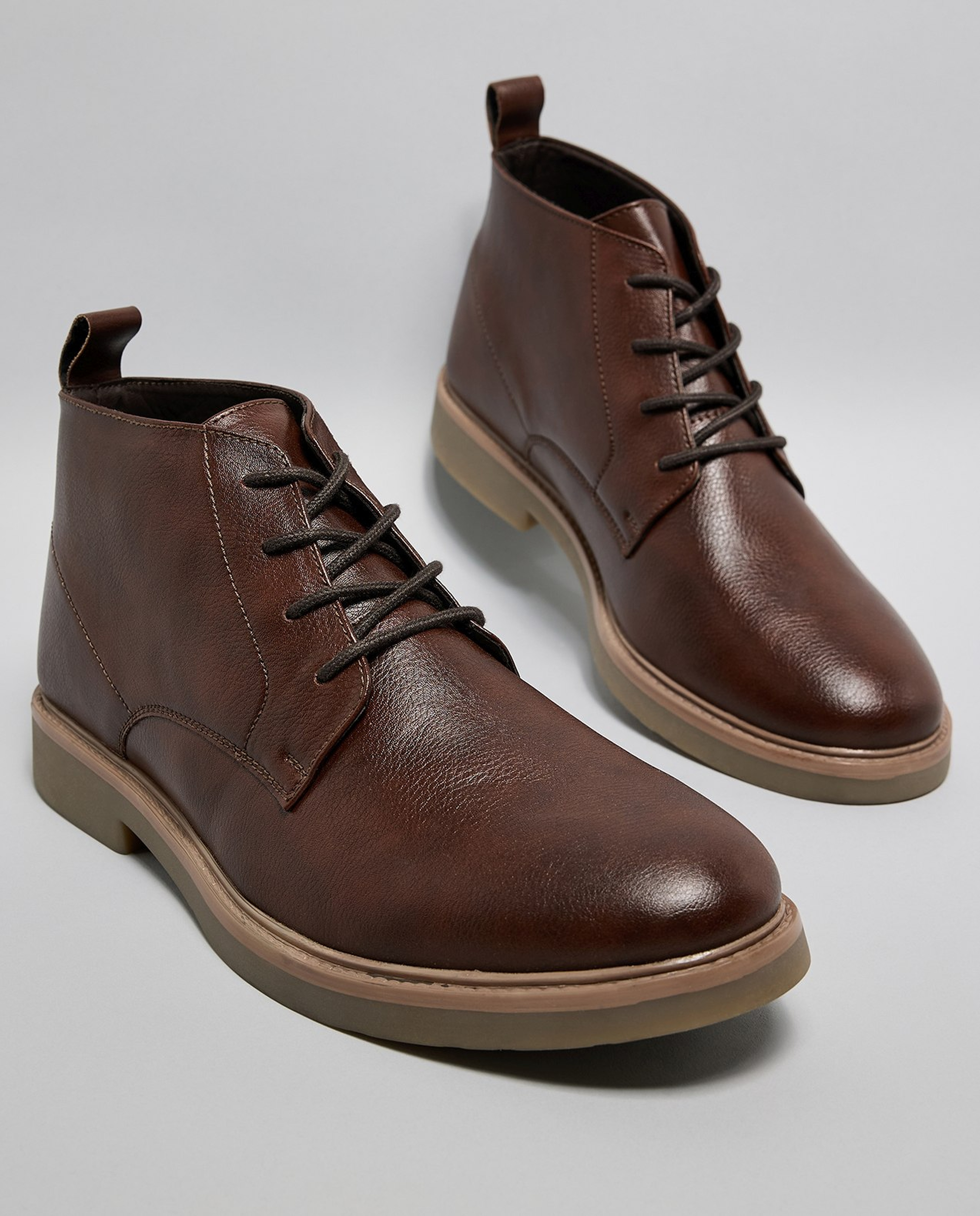 Textured Derby Ankle Boots