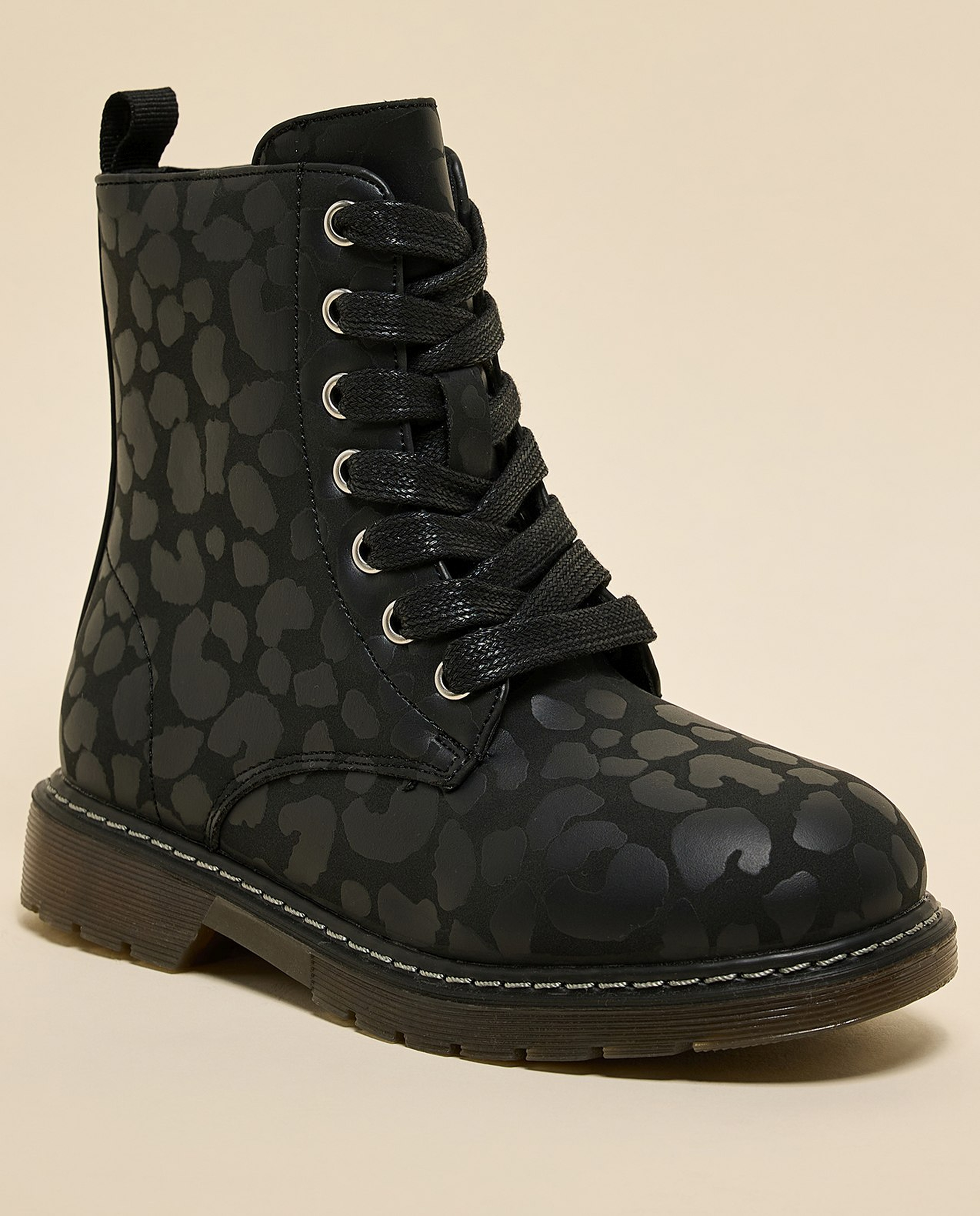 Patterned Combat Boots