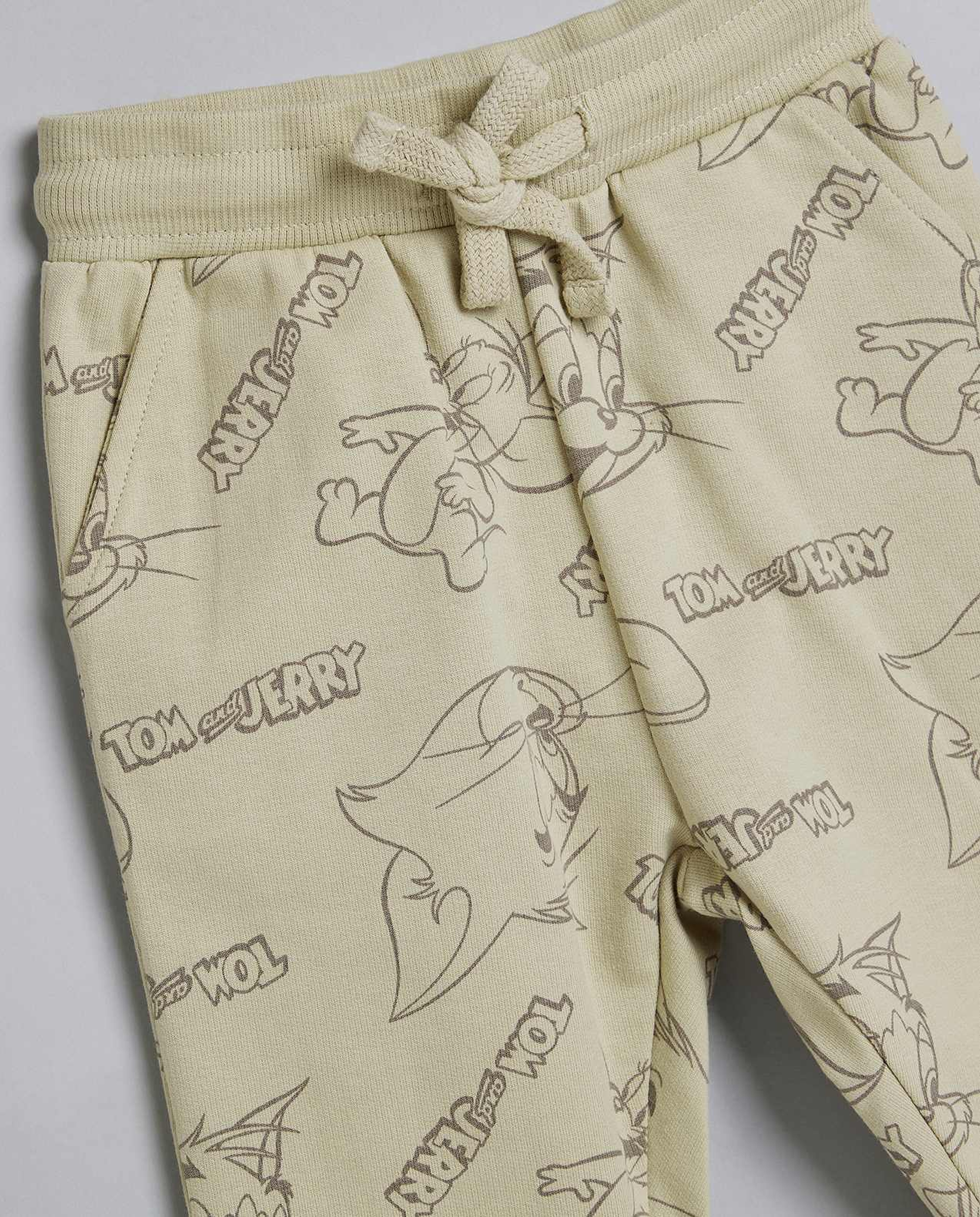 2 Pack Tom & Jerry Print Joggers with Drawstring Waist