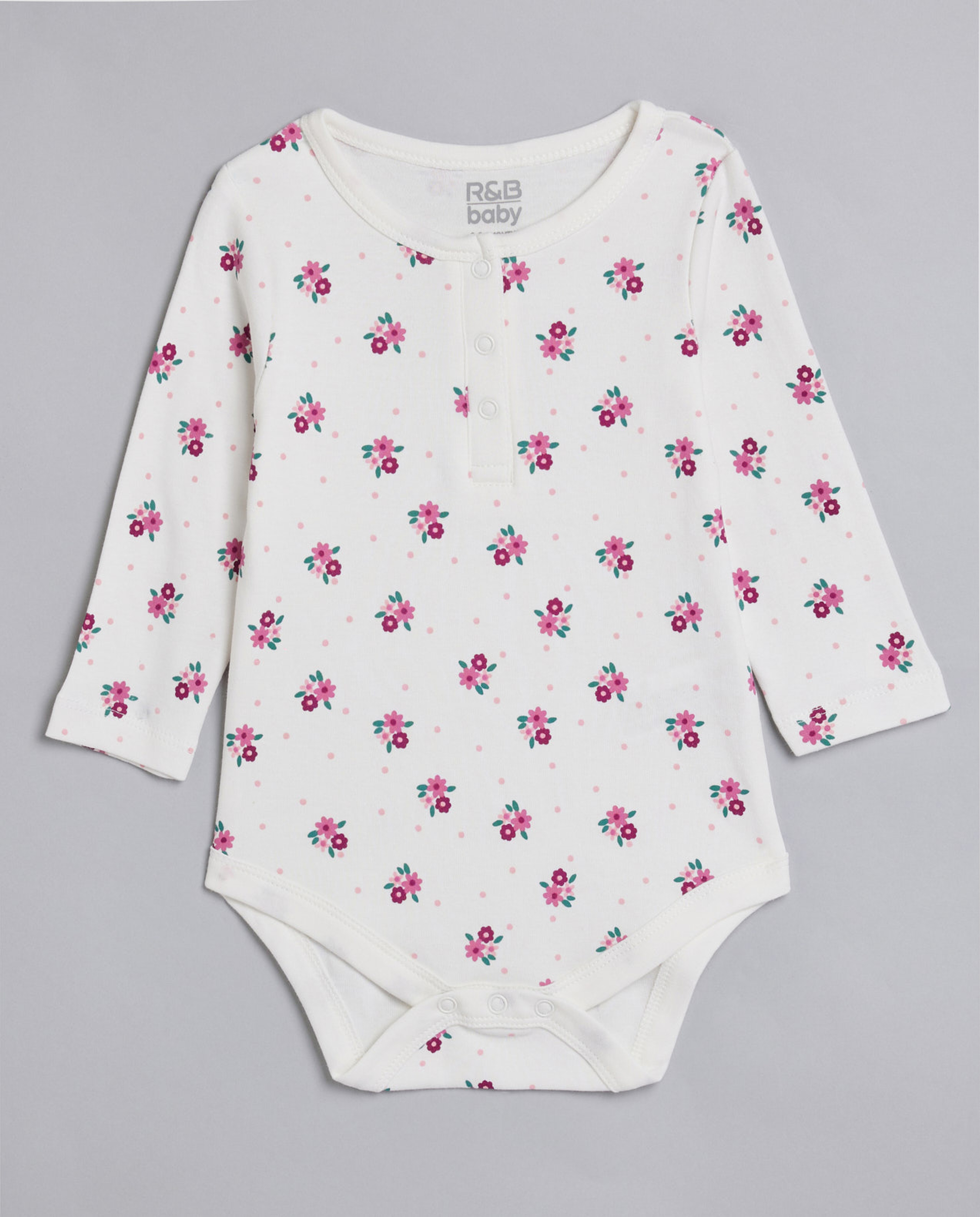 3 Pack Printed Bodysuits with Long Sleeves