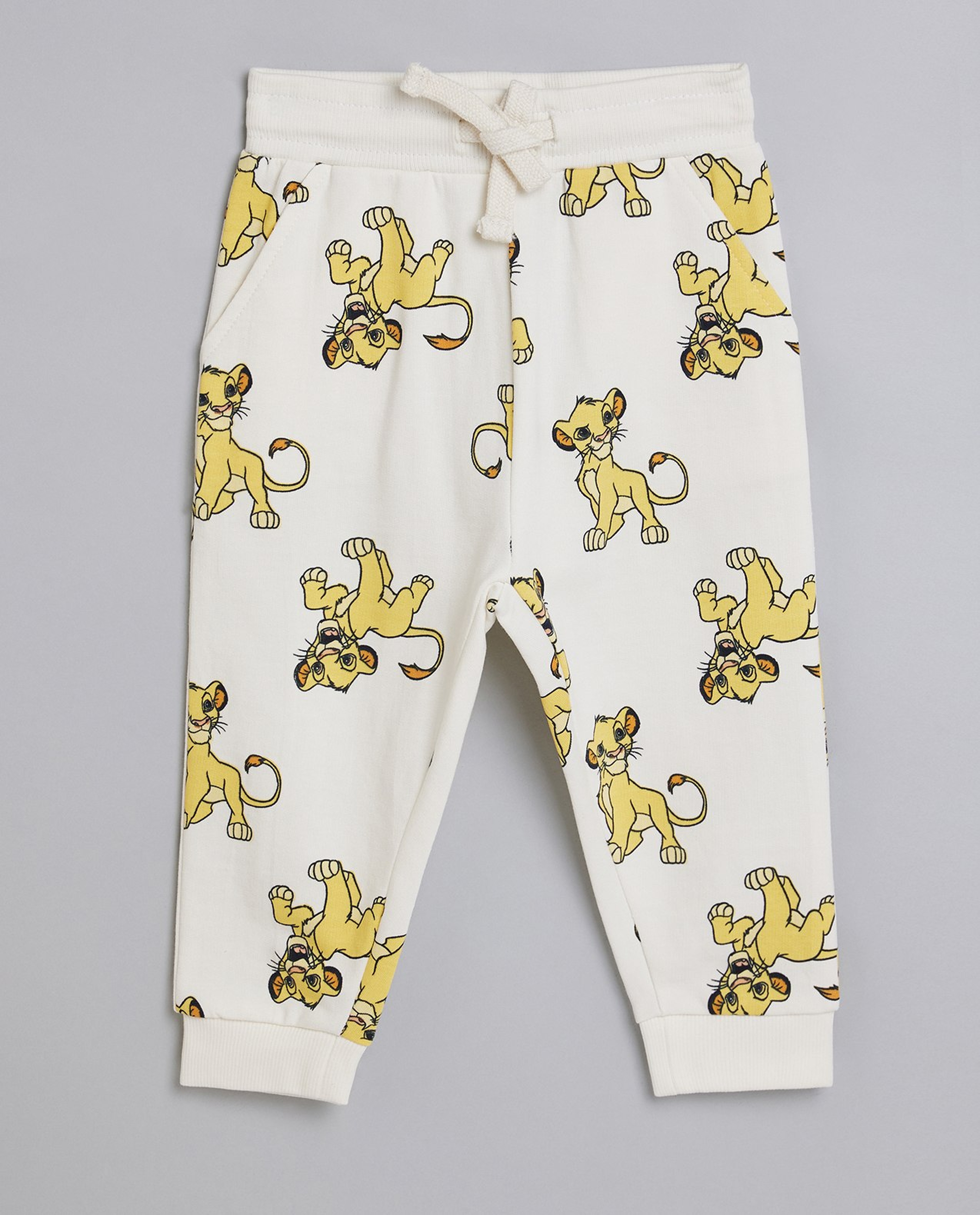 2 Pack Simba Print Joggers Ith Drawstring Waist