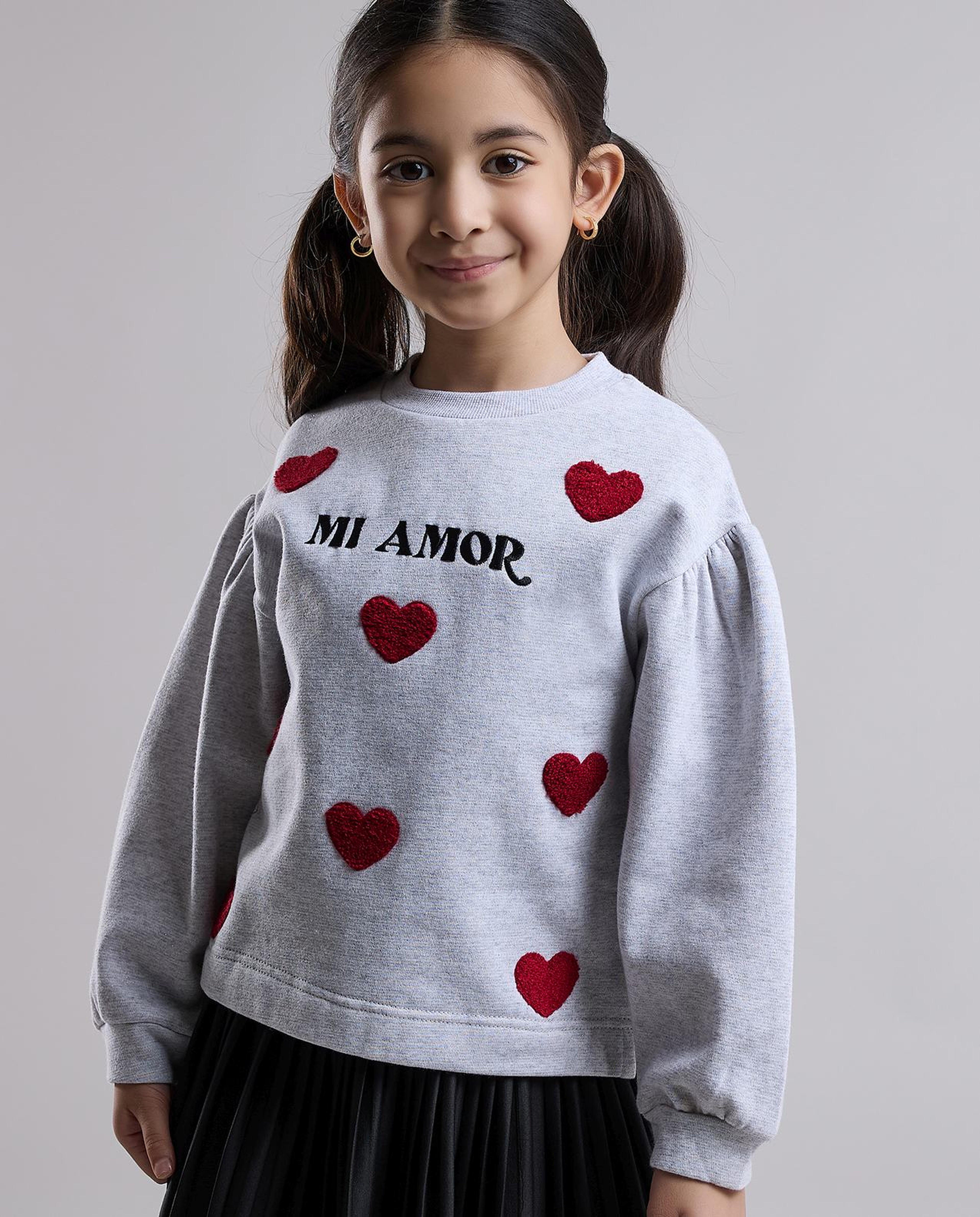 Printed Knit Dress with Crew Neck and Long Sleeves