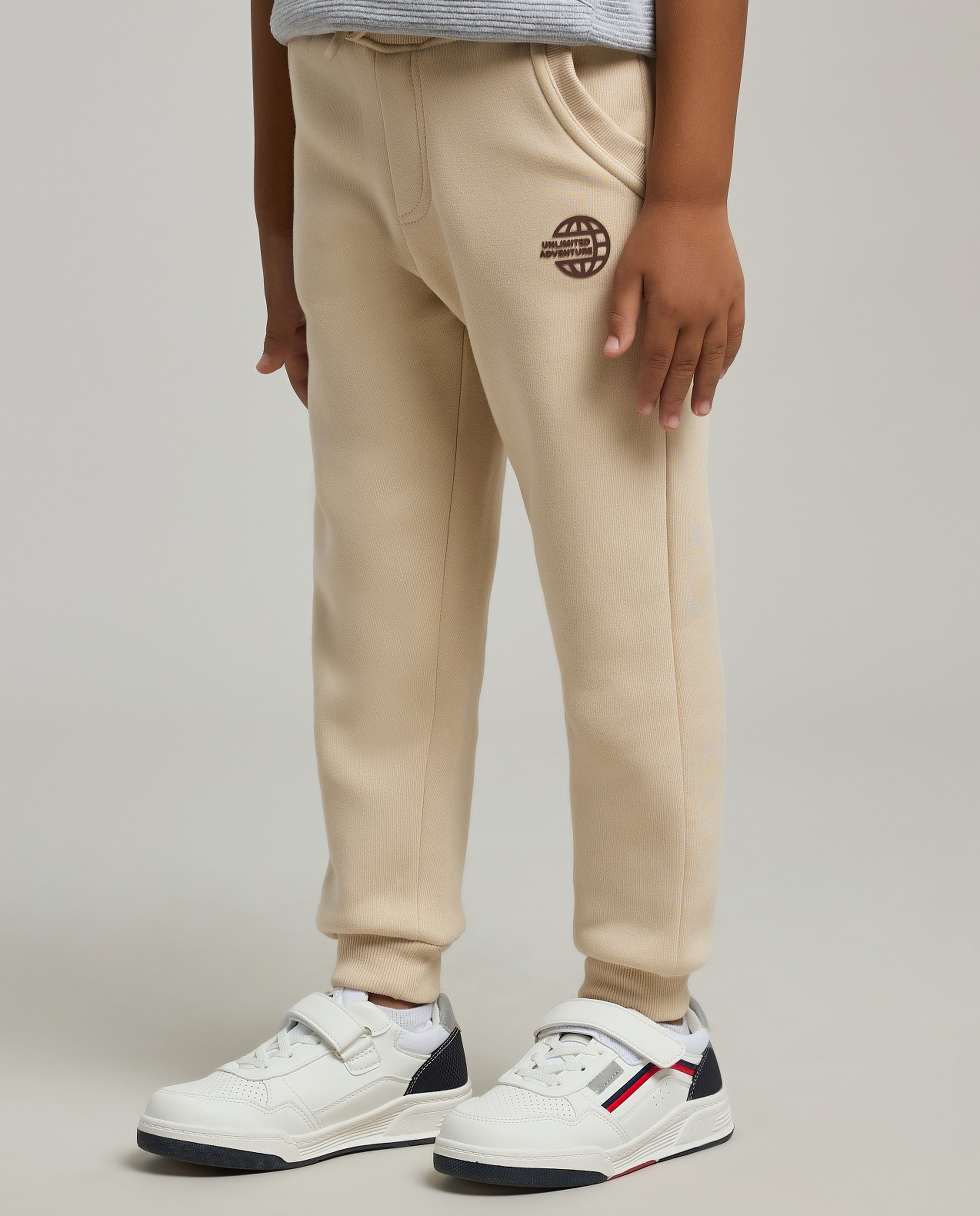 Print Detail Joggers with Drawstring Waist