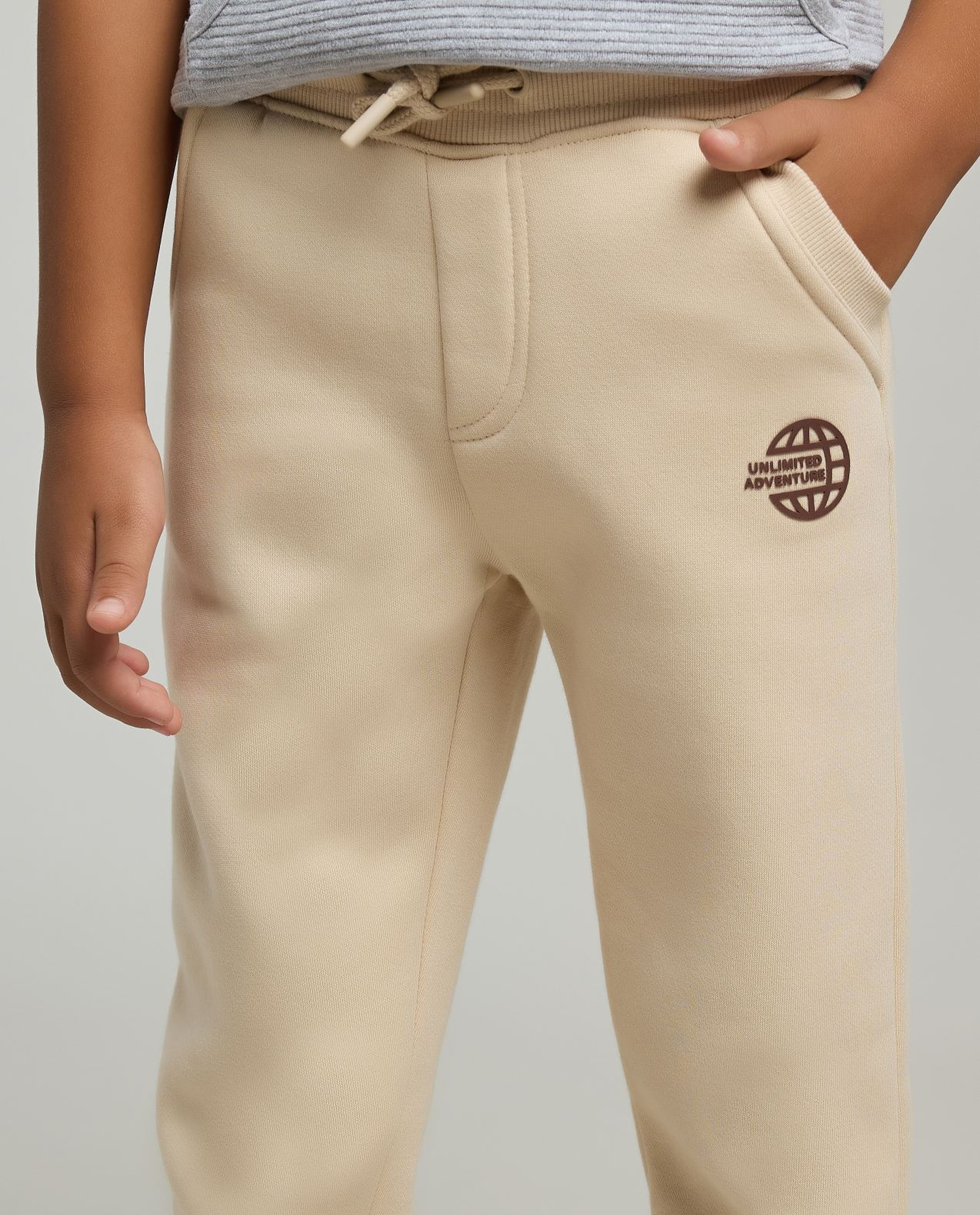 Print Detail Joggers with Drawstring Waist