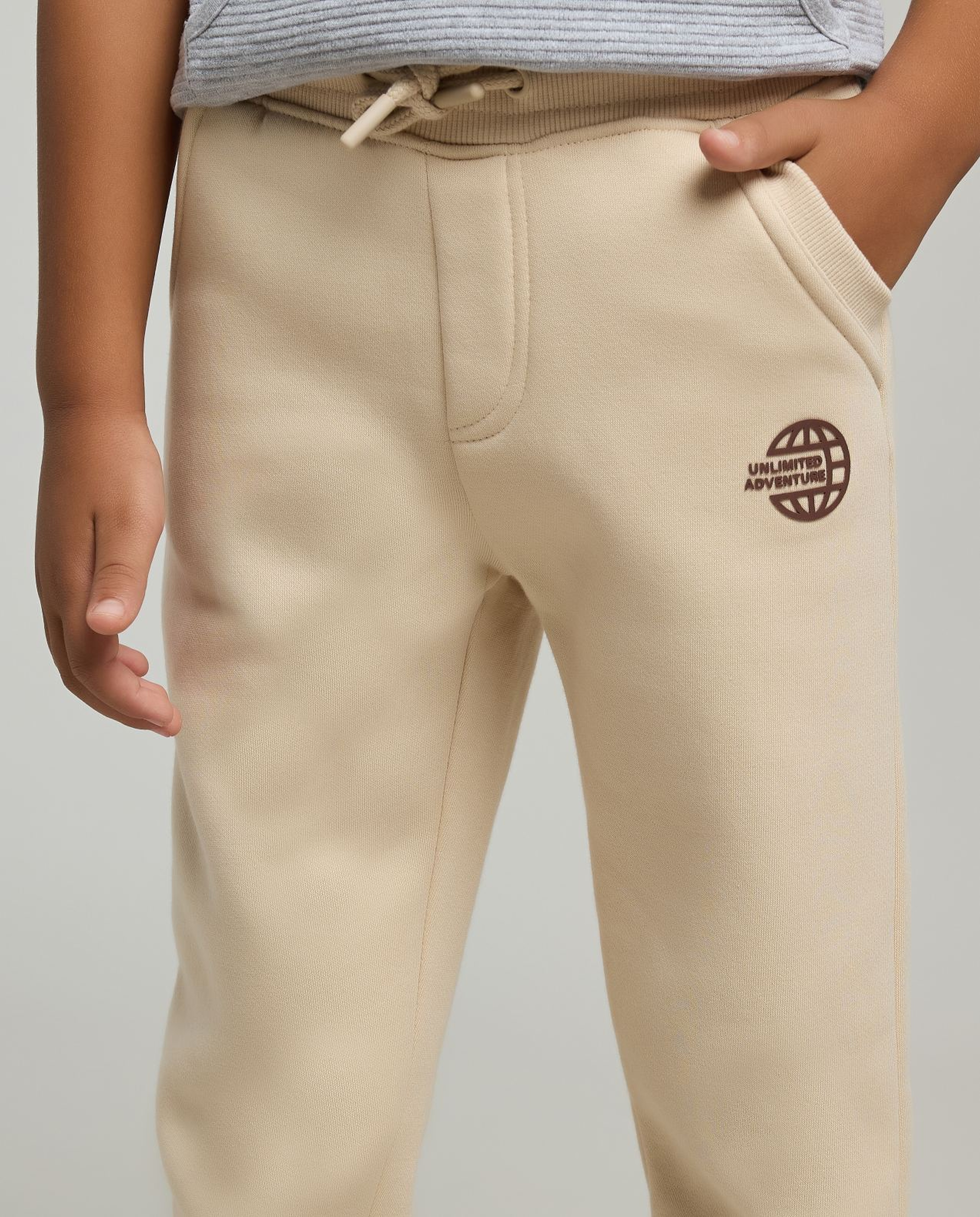 Print Detail Joggers with Drawstring Waist