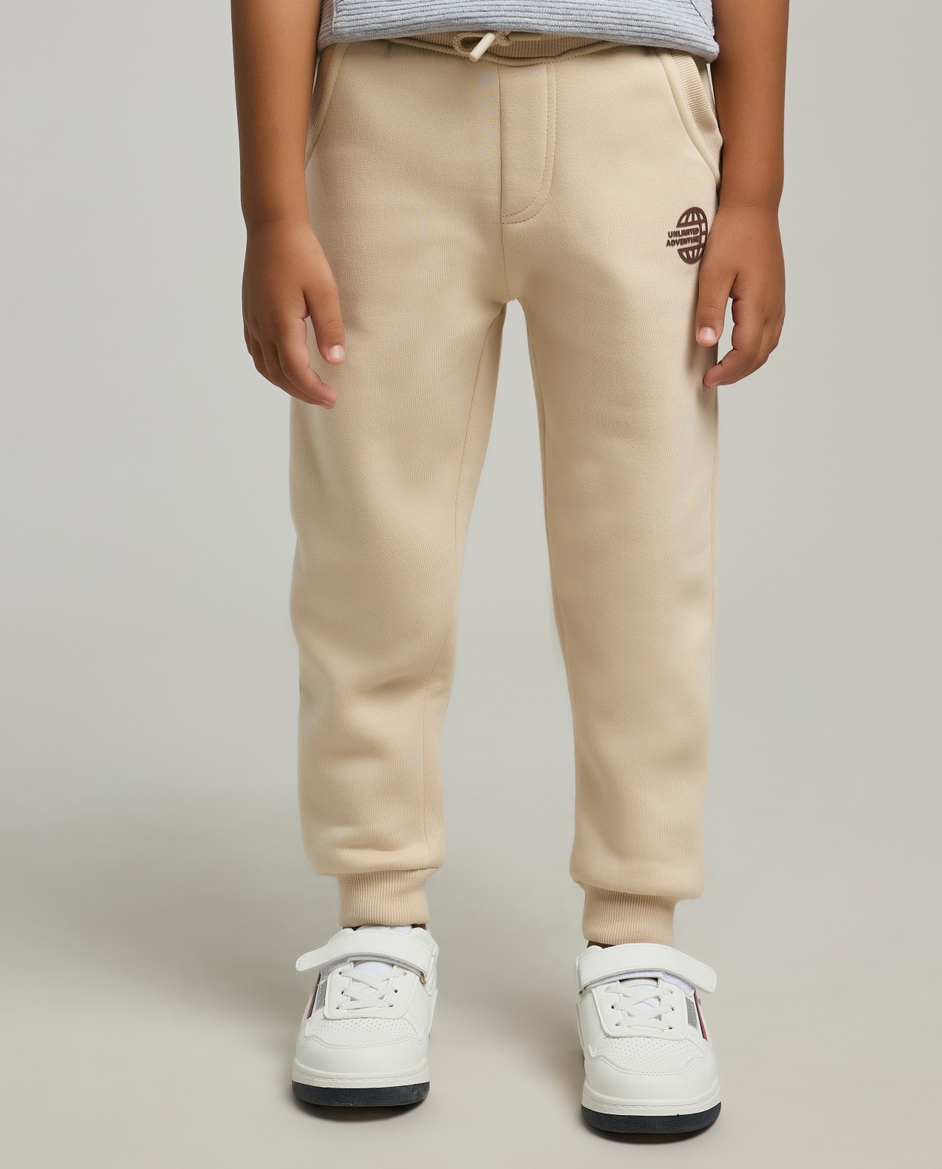 Print Detail Joggers with Drawstring Waist