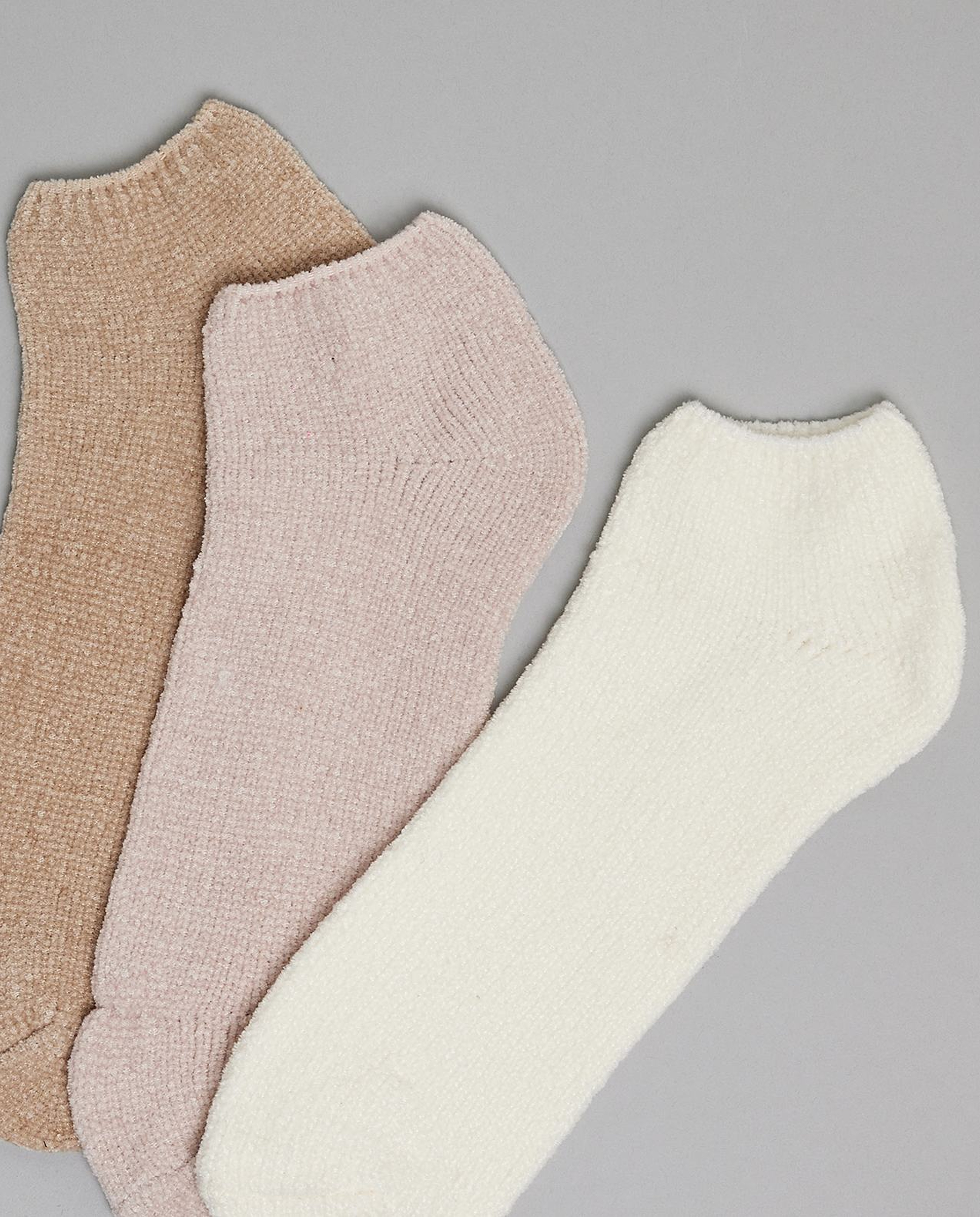 3 Pack Solid Winter Ankle Socks