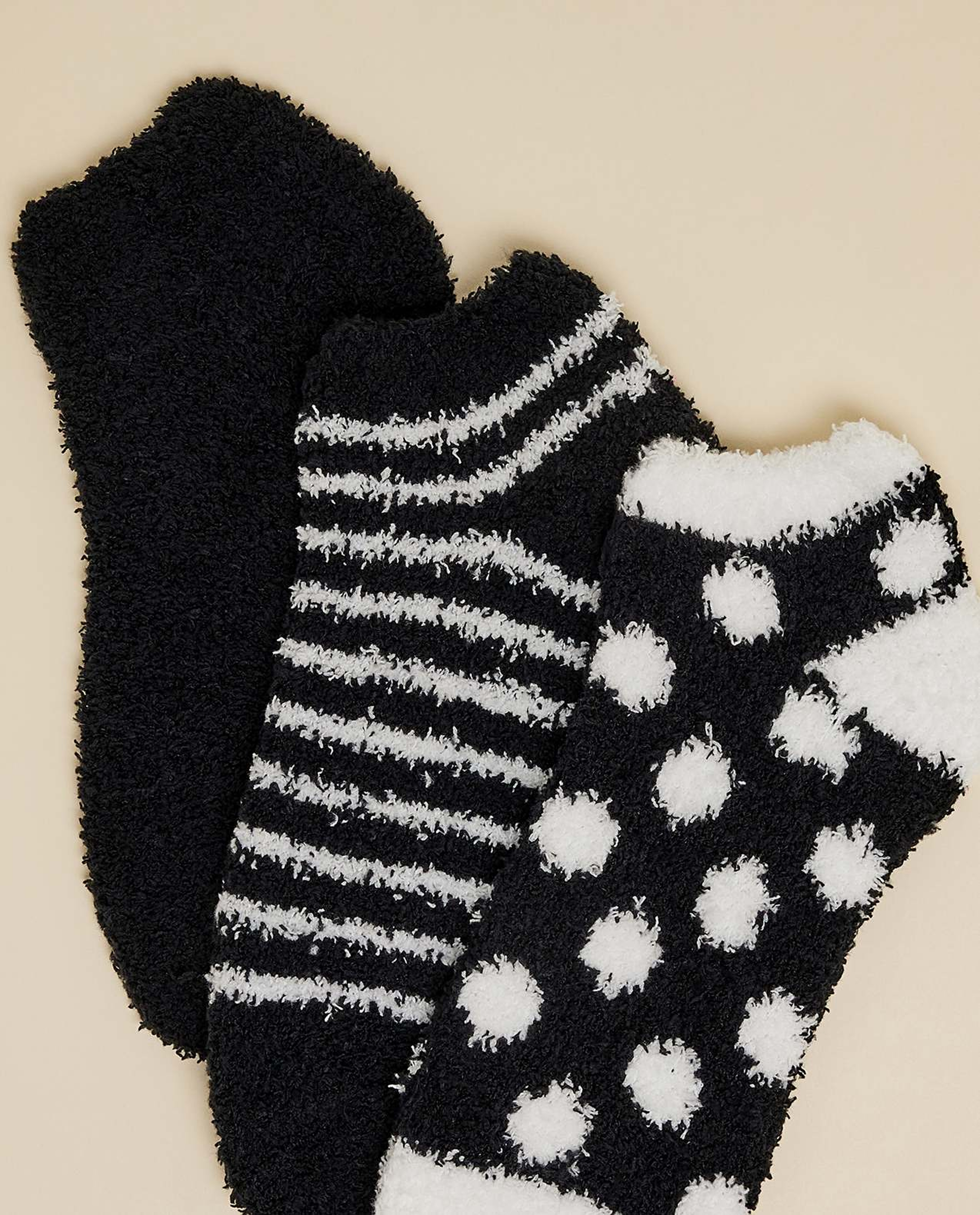 3 Pack Printed Winter Ankle Socks