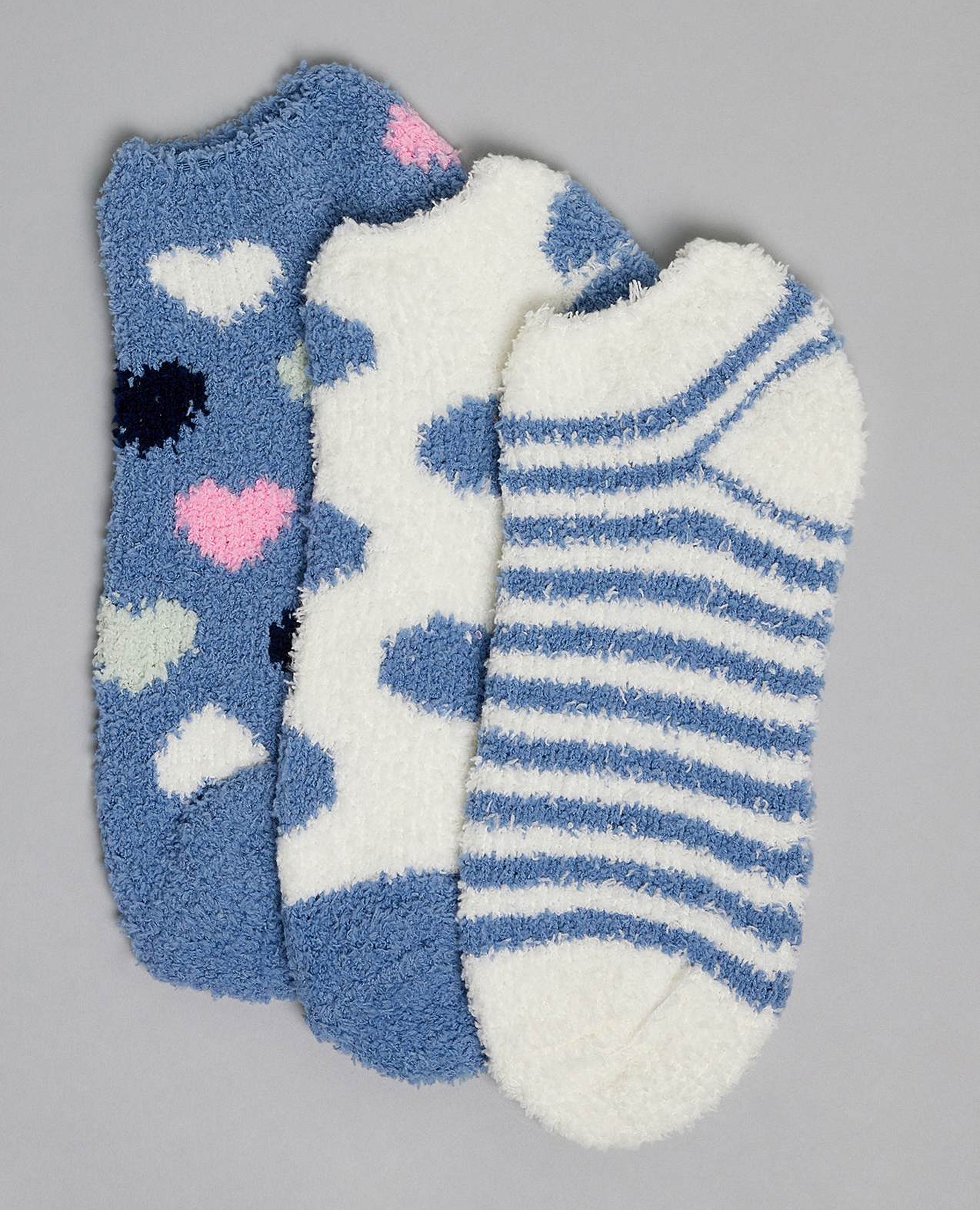 جوارب قصيرة شتوية بطبعة - 3 ازواج