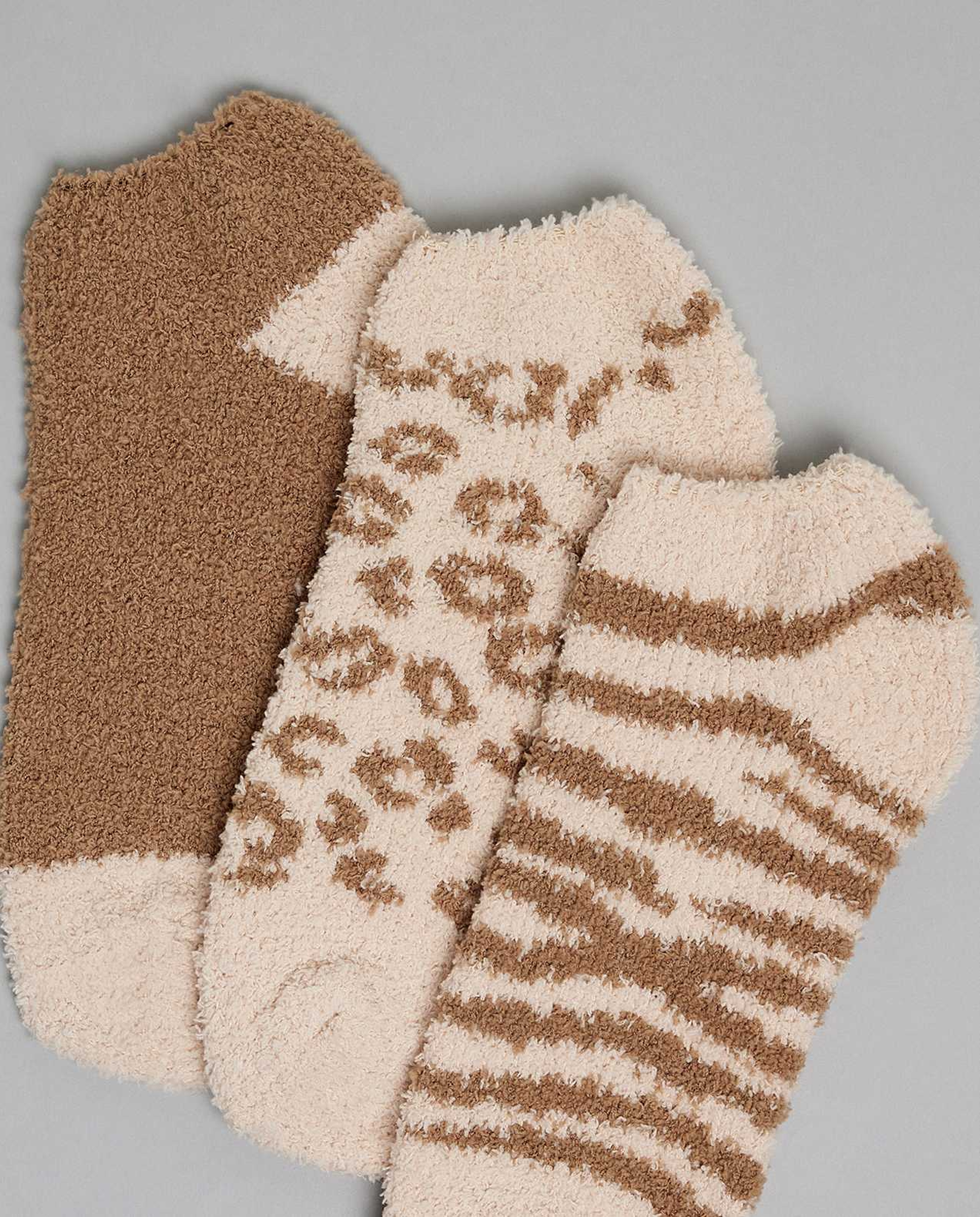 3 Pack Printed Winter Ankle Socks