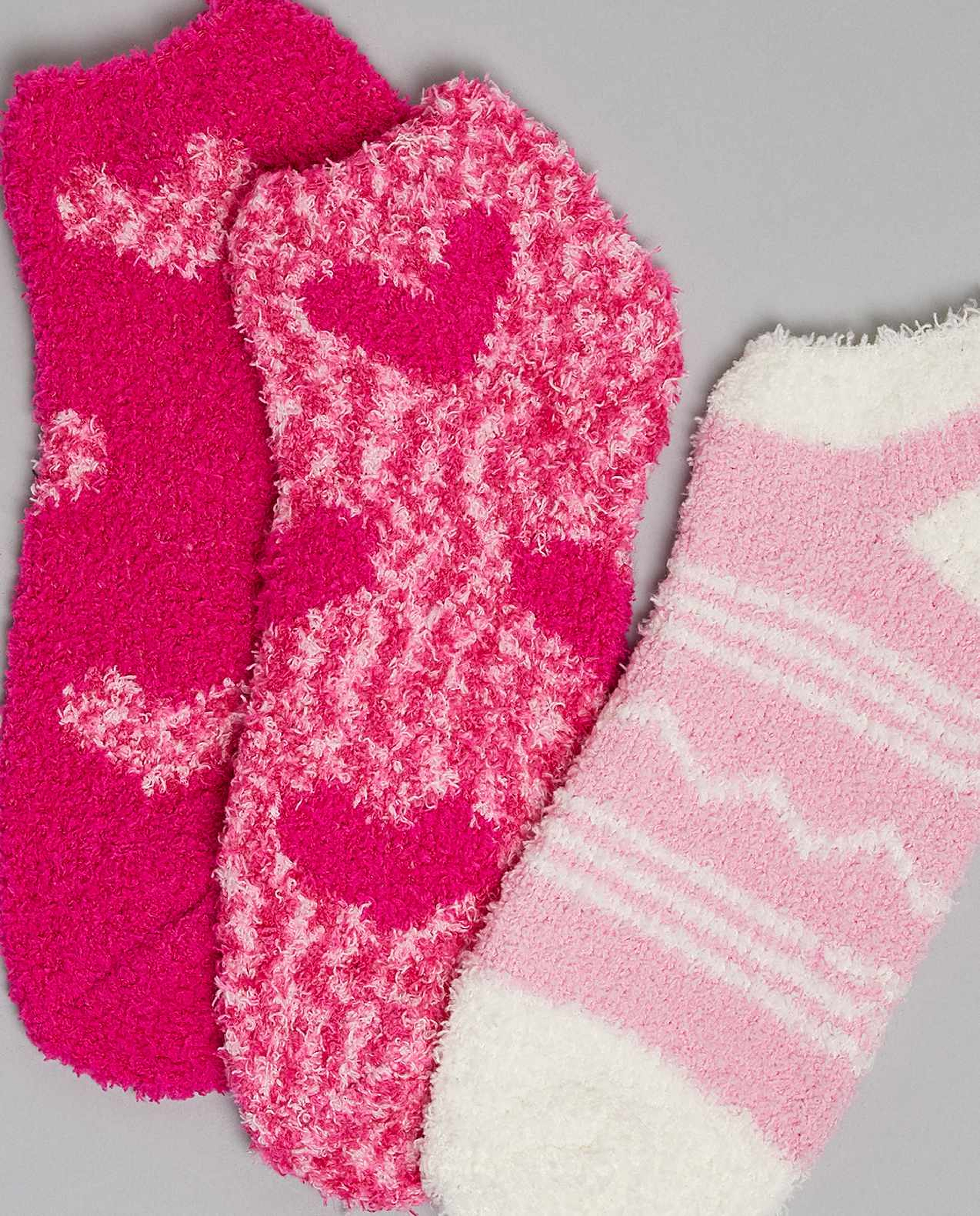 3 Pack Printed Winter Ankle Socks
