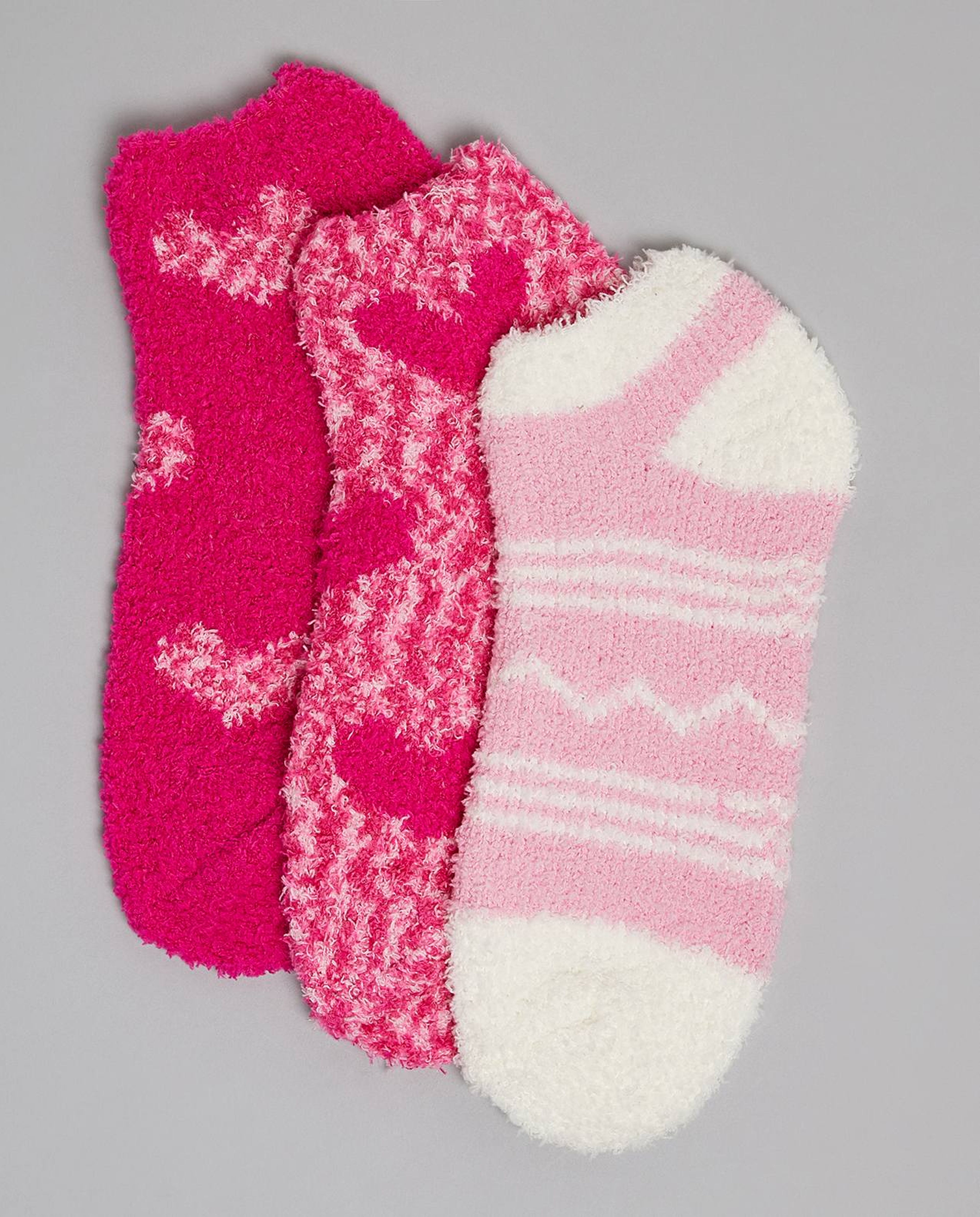 3 Pack Printed Winter Ankle Socks