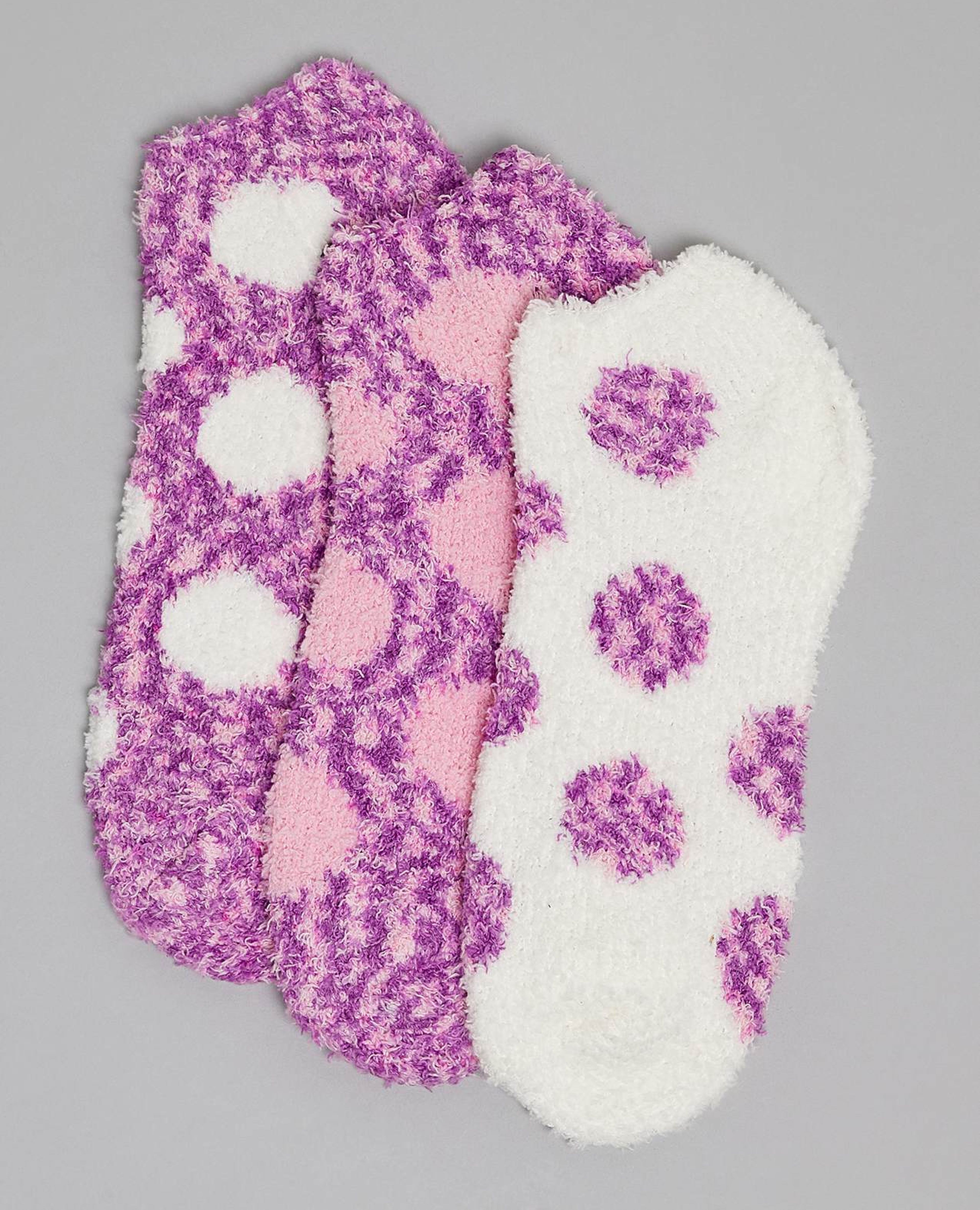 جوارب قصيرة شتوية بطبعة - 3 ازواج