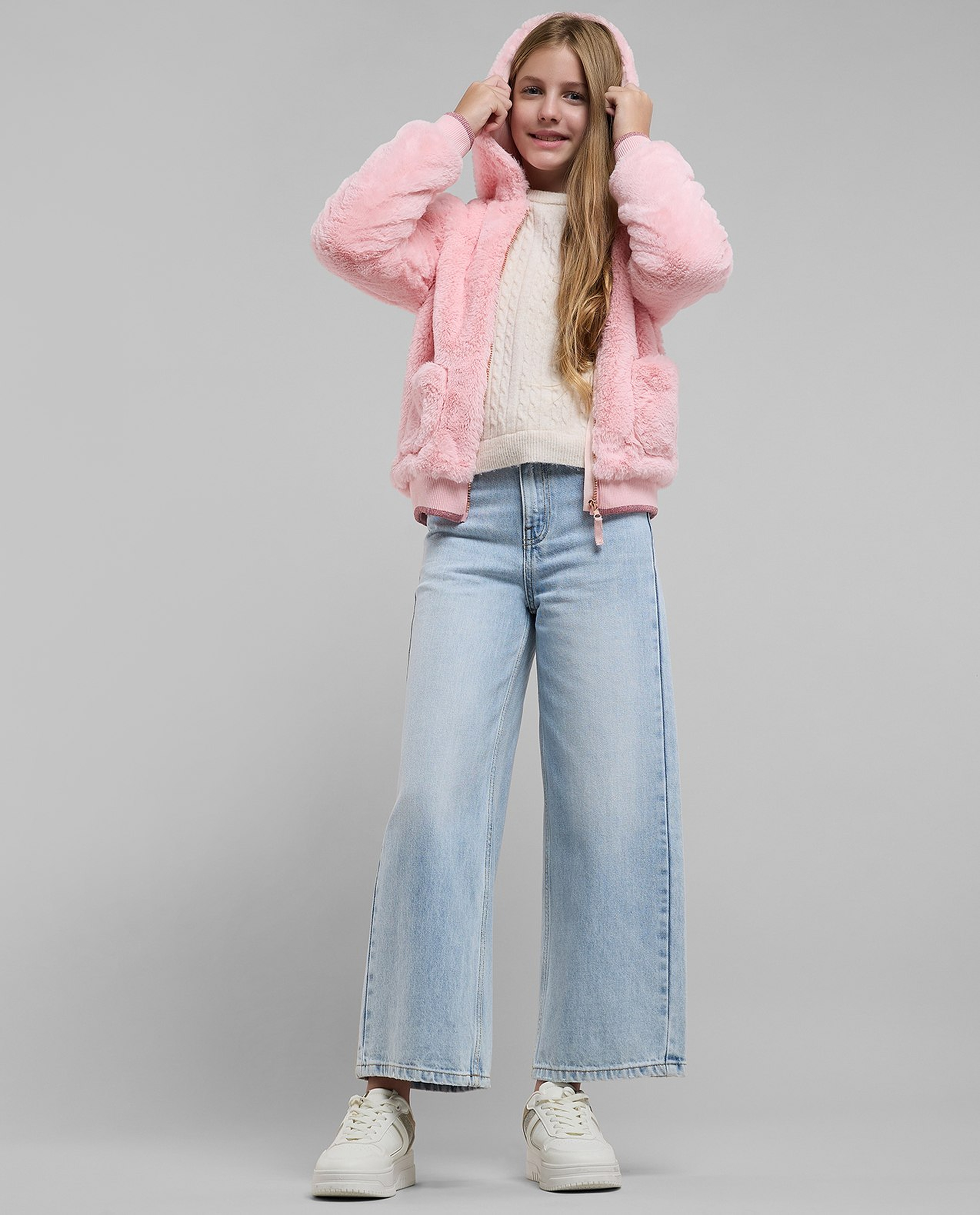 Furry Jacket with Zipper Closure