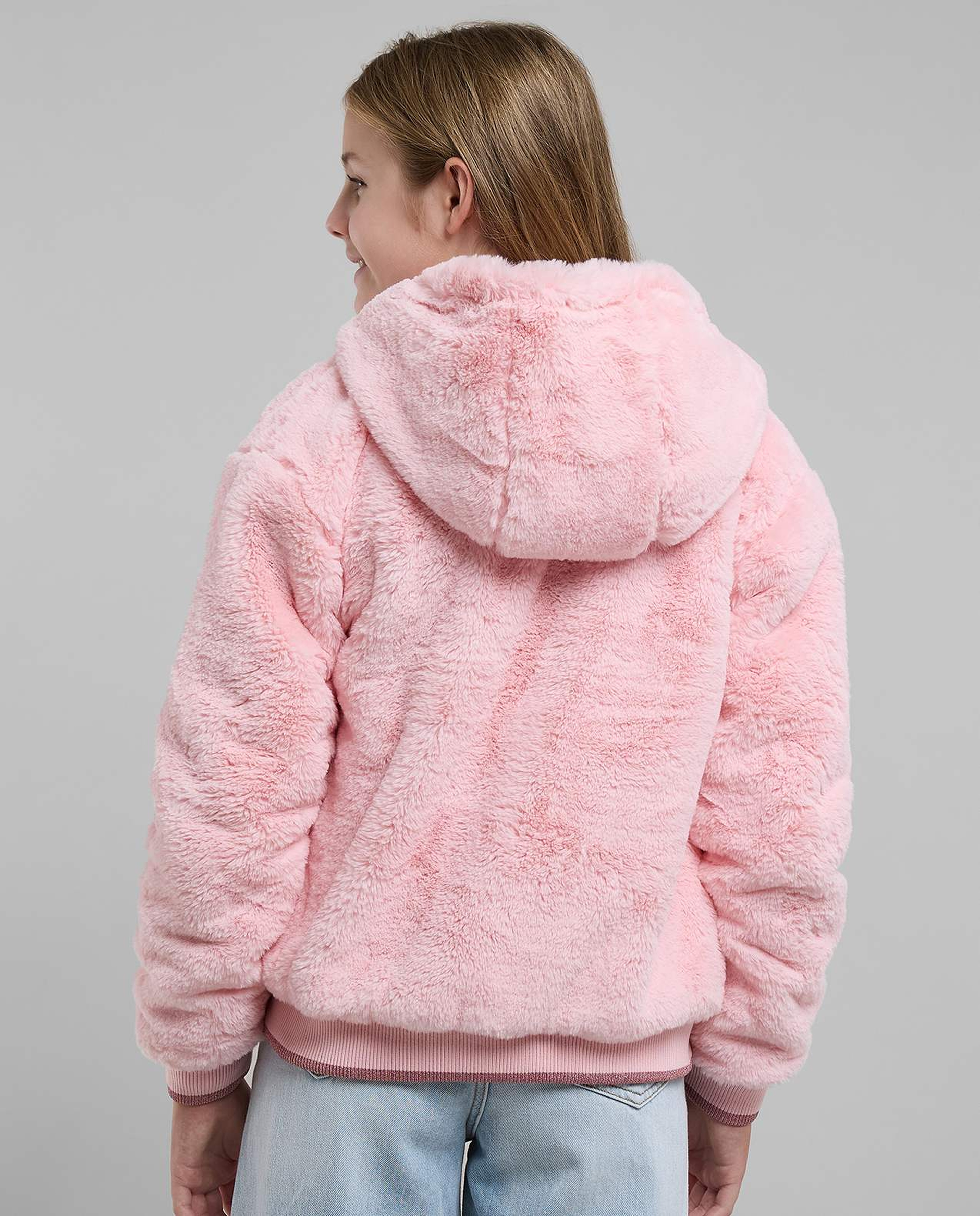 Furry Jacket with Zipper Closure