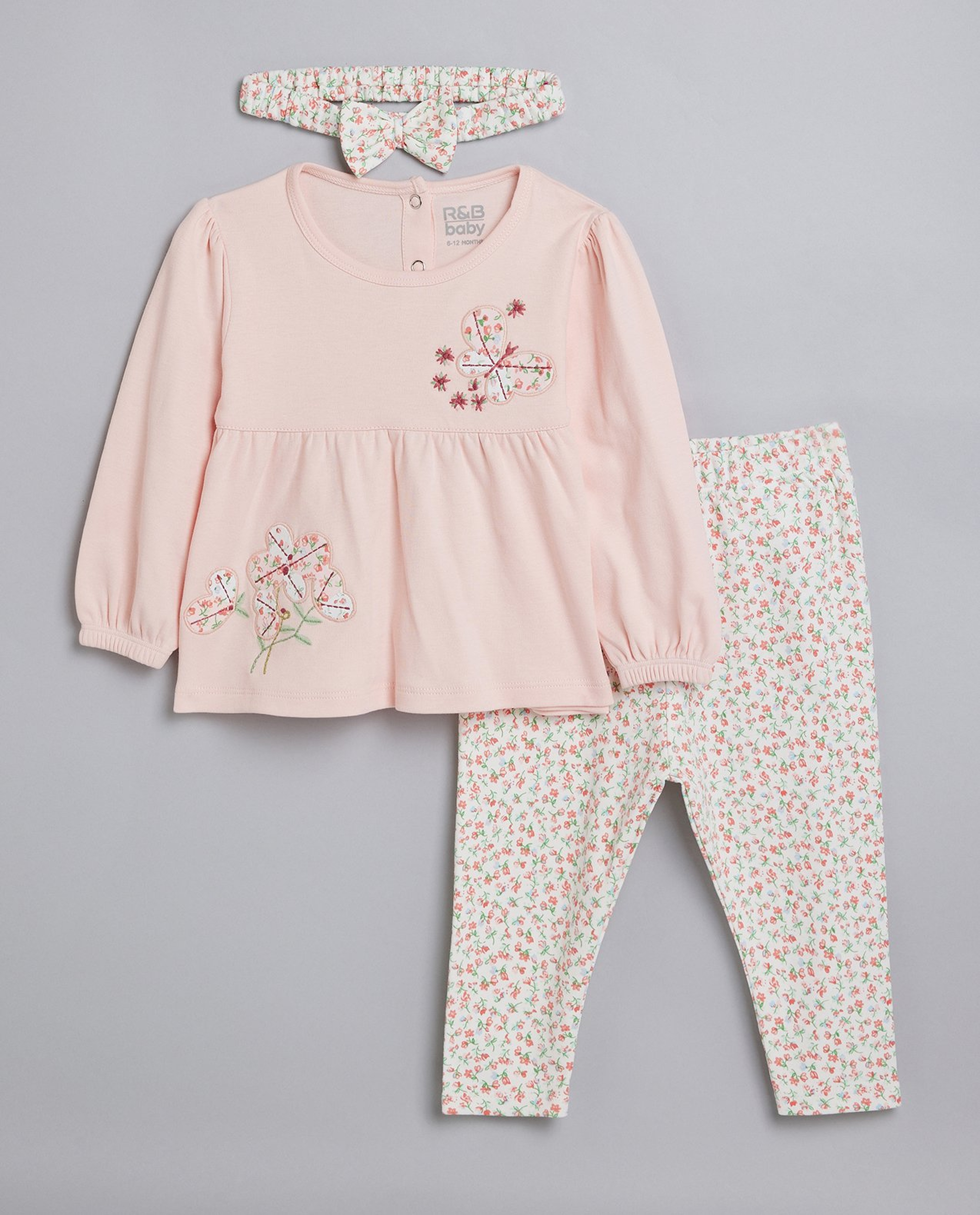 Printed Clothing Set with Headband