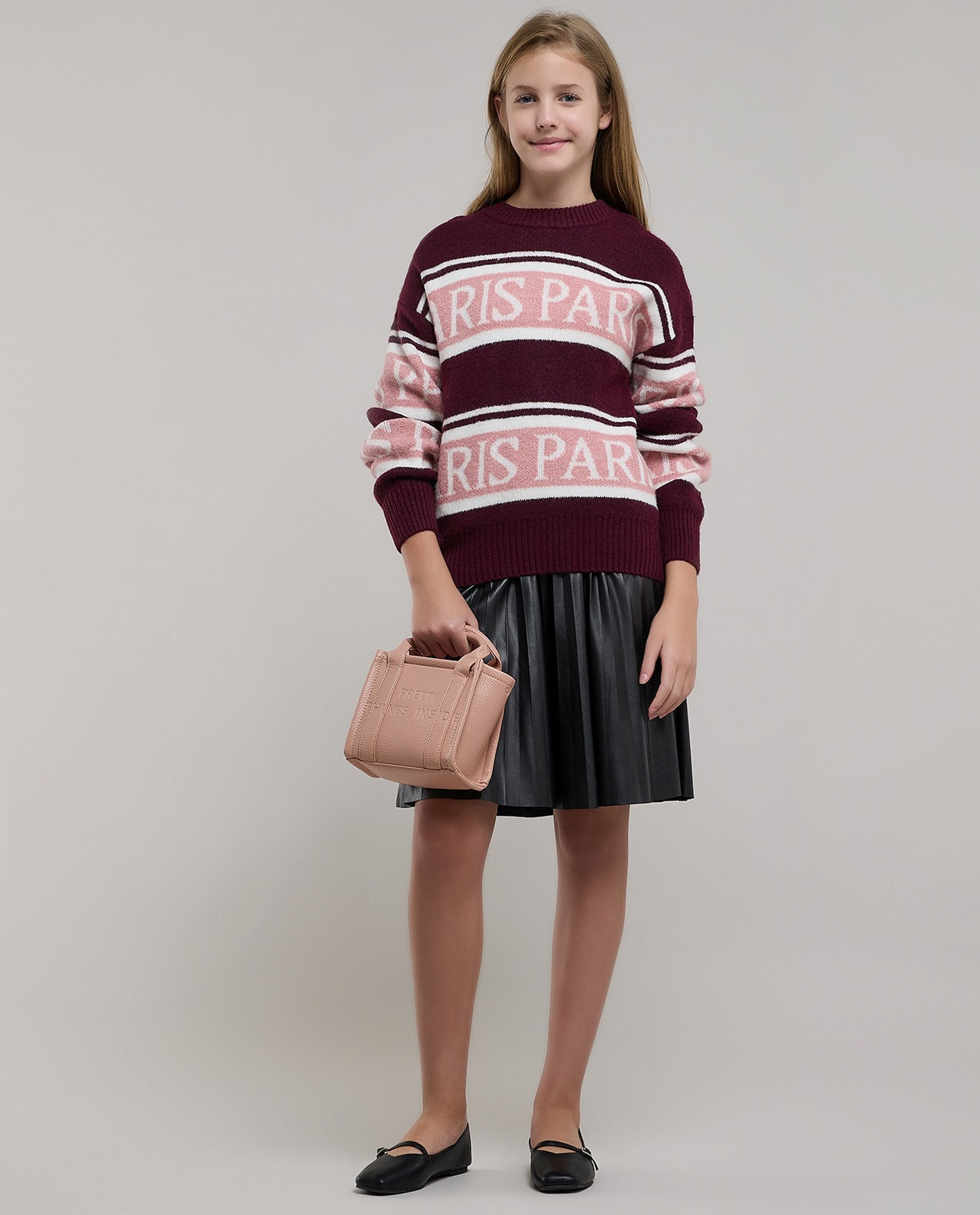 Patterned Sweater with Crew Neck and Long Sleeves