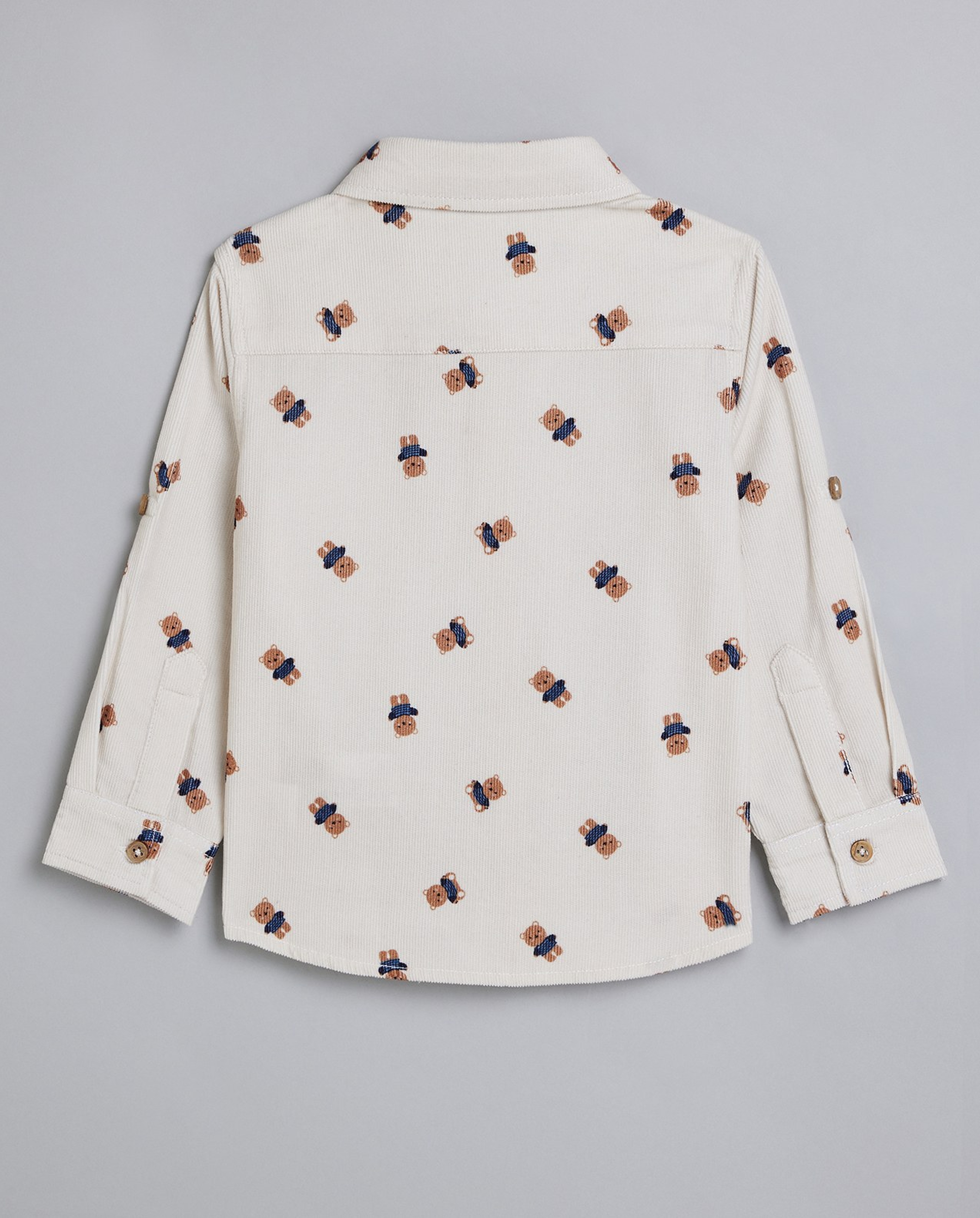 Printed Shirt with Classic Collar and Long Sleeves