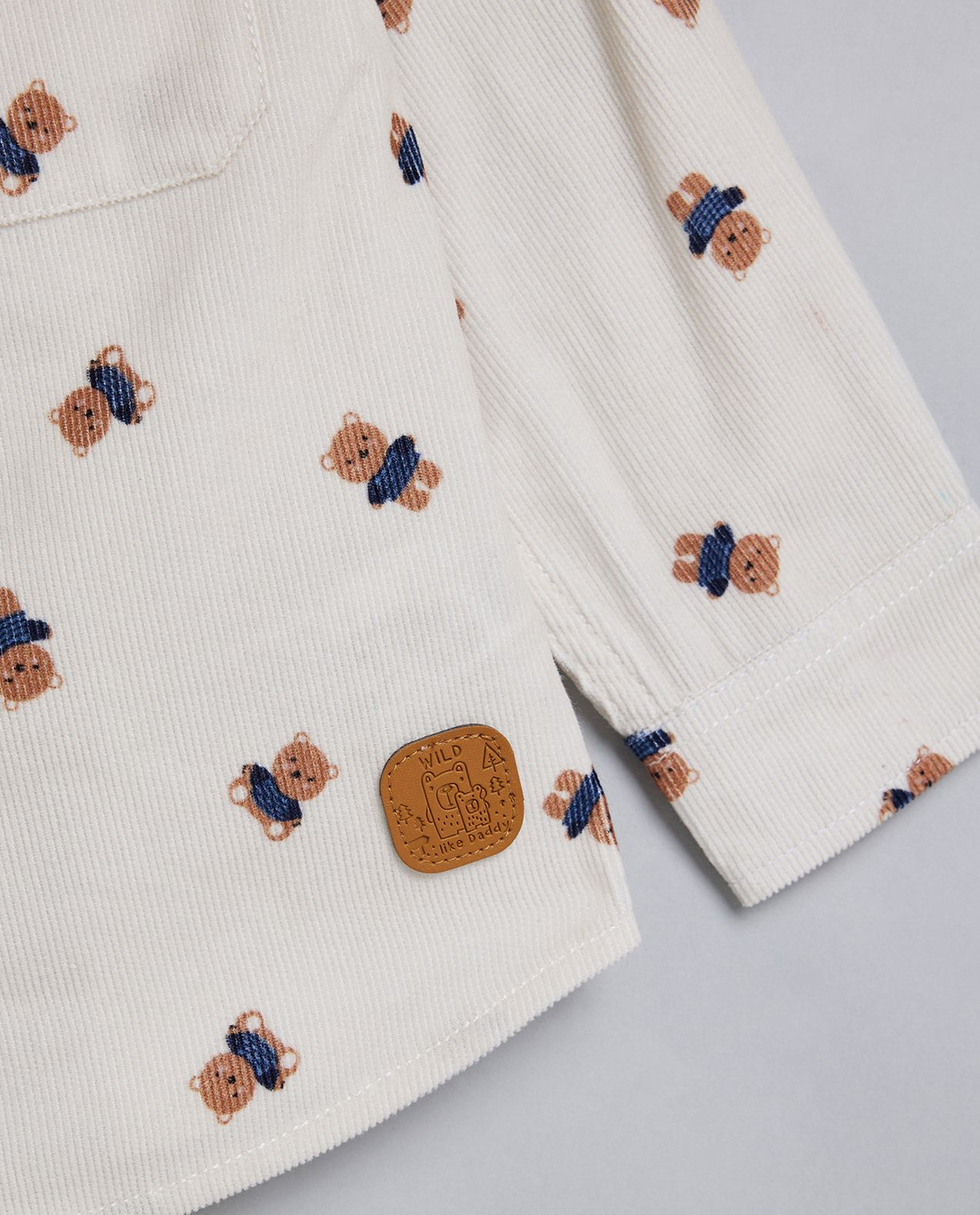 Printed Shirt with Classic Collar and Long Sleeves