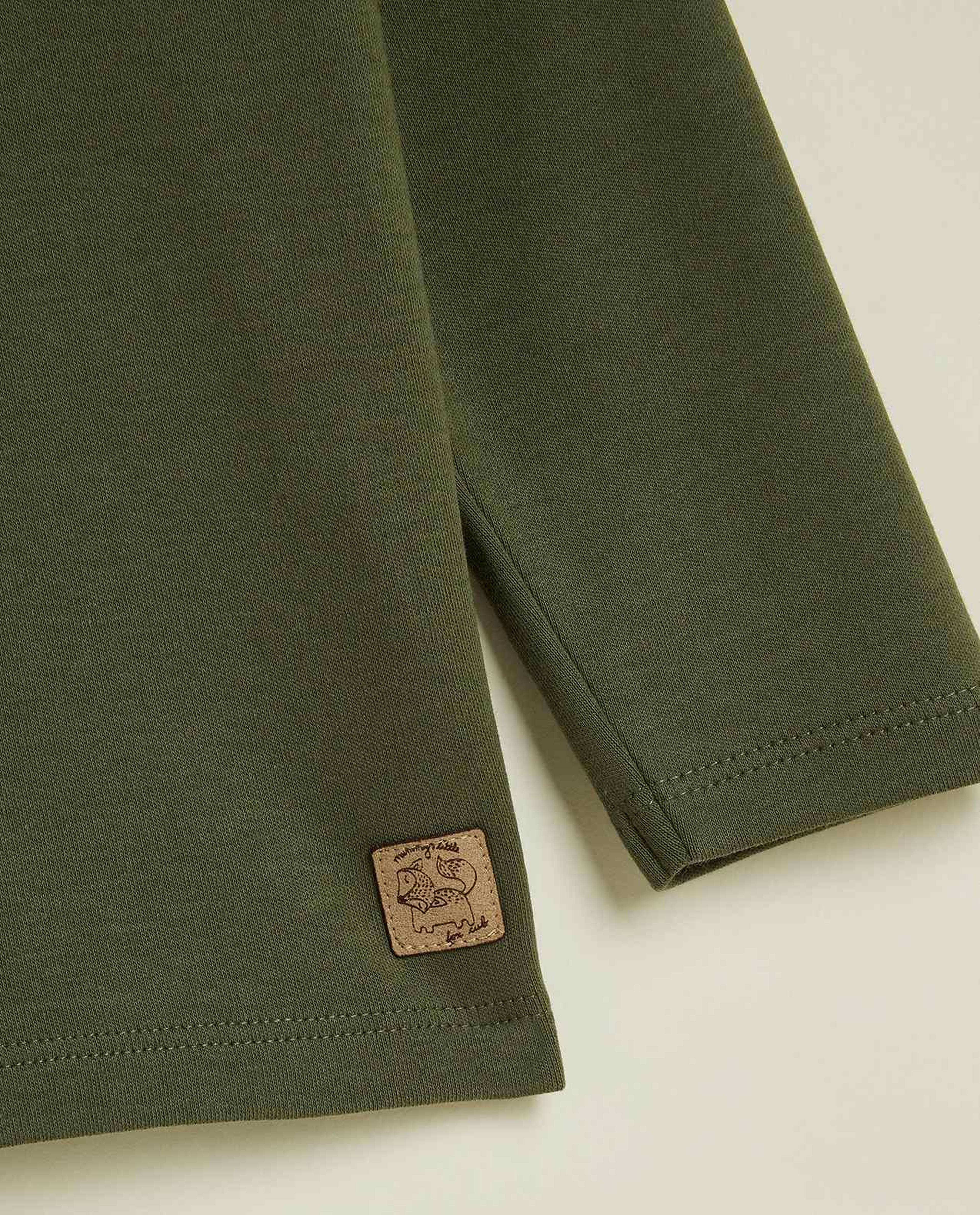 Solid T-Shirt with Turtleneck and Long Sleeves