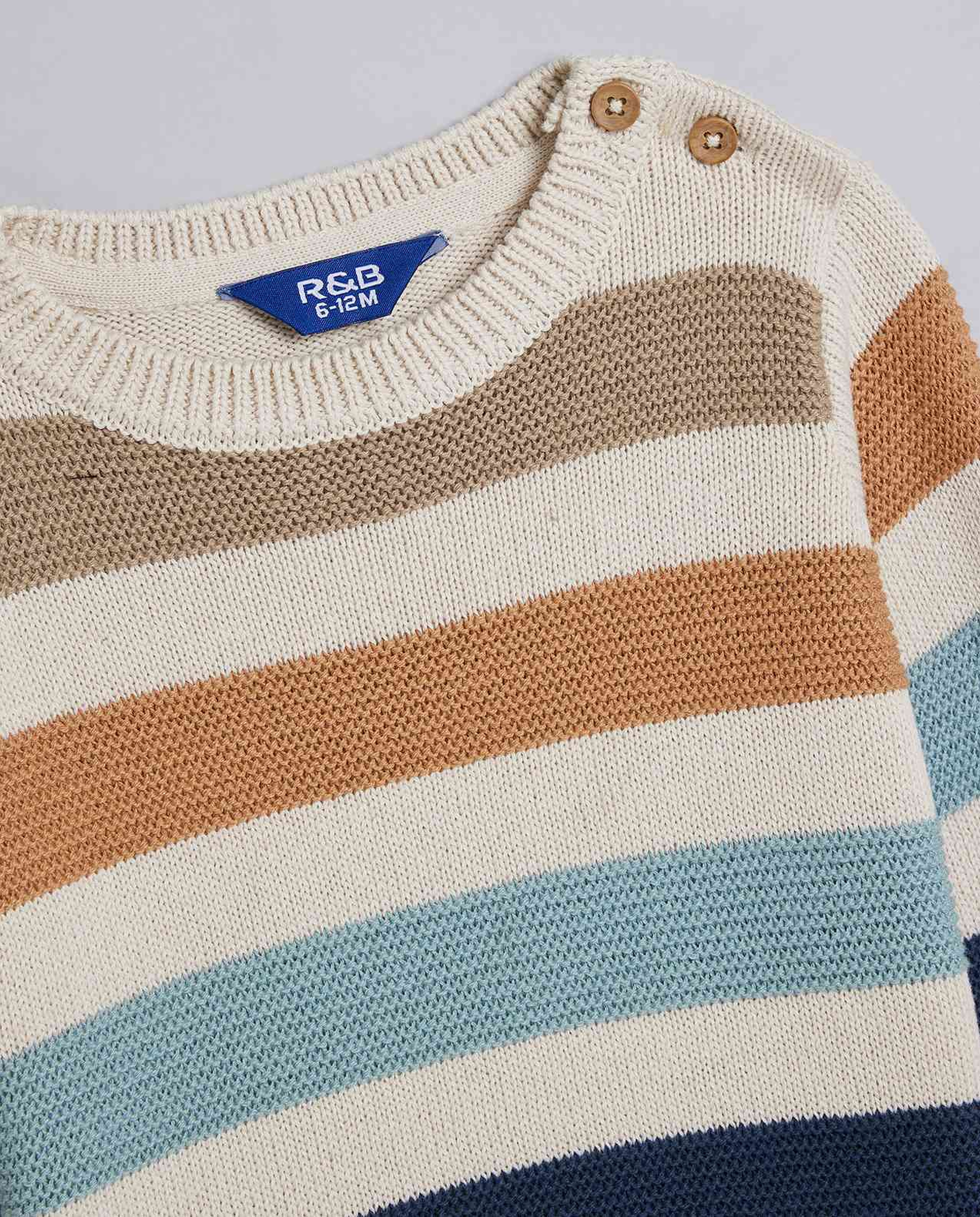 Striped Sweater with Crew Neck and Long Sleeves