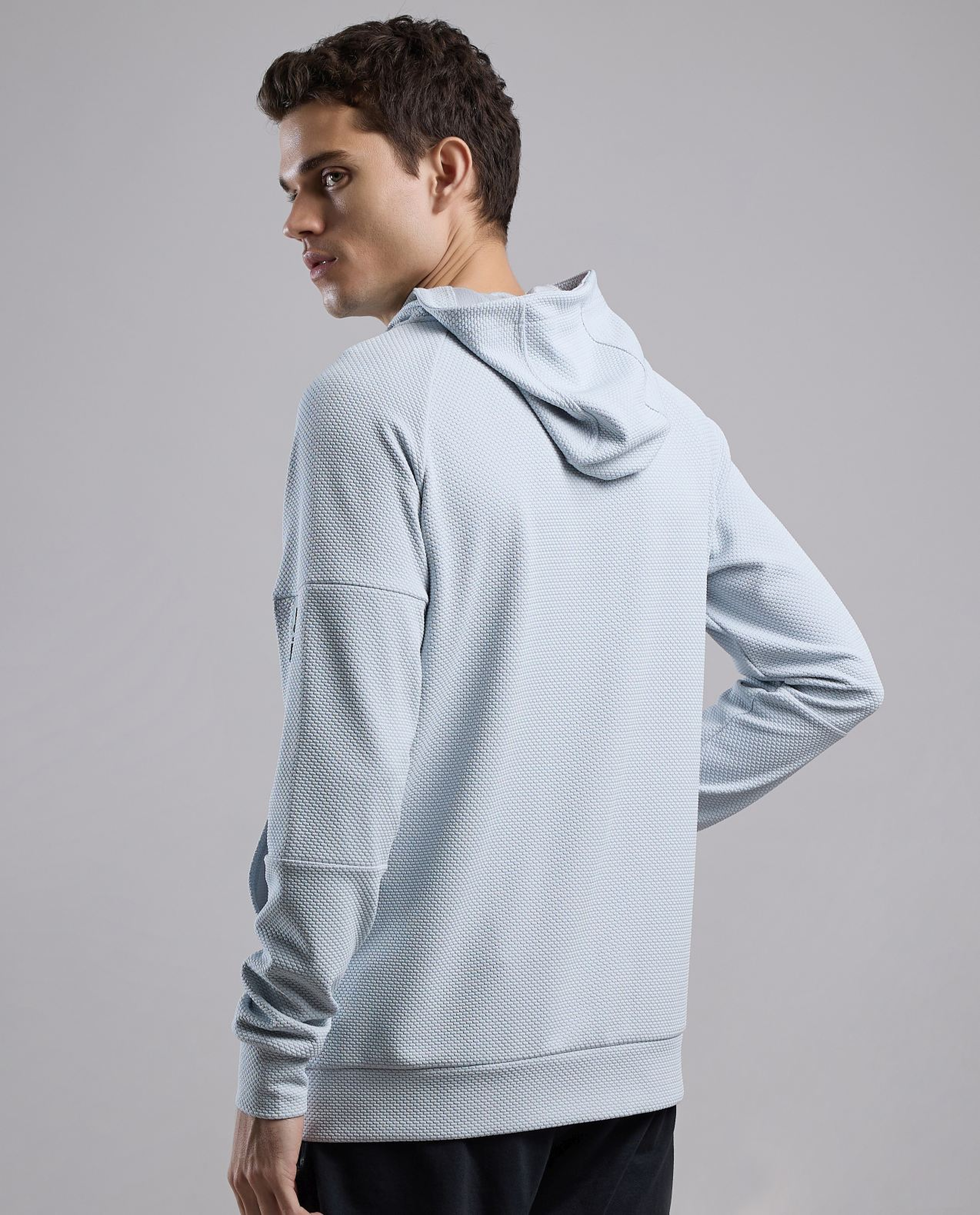 Logo Detail Hooded Track Jacket with Zipper Closure