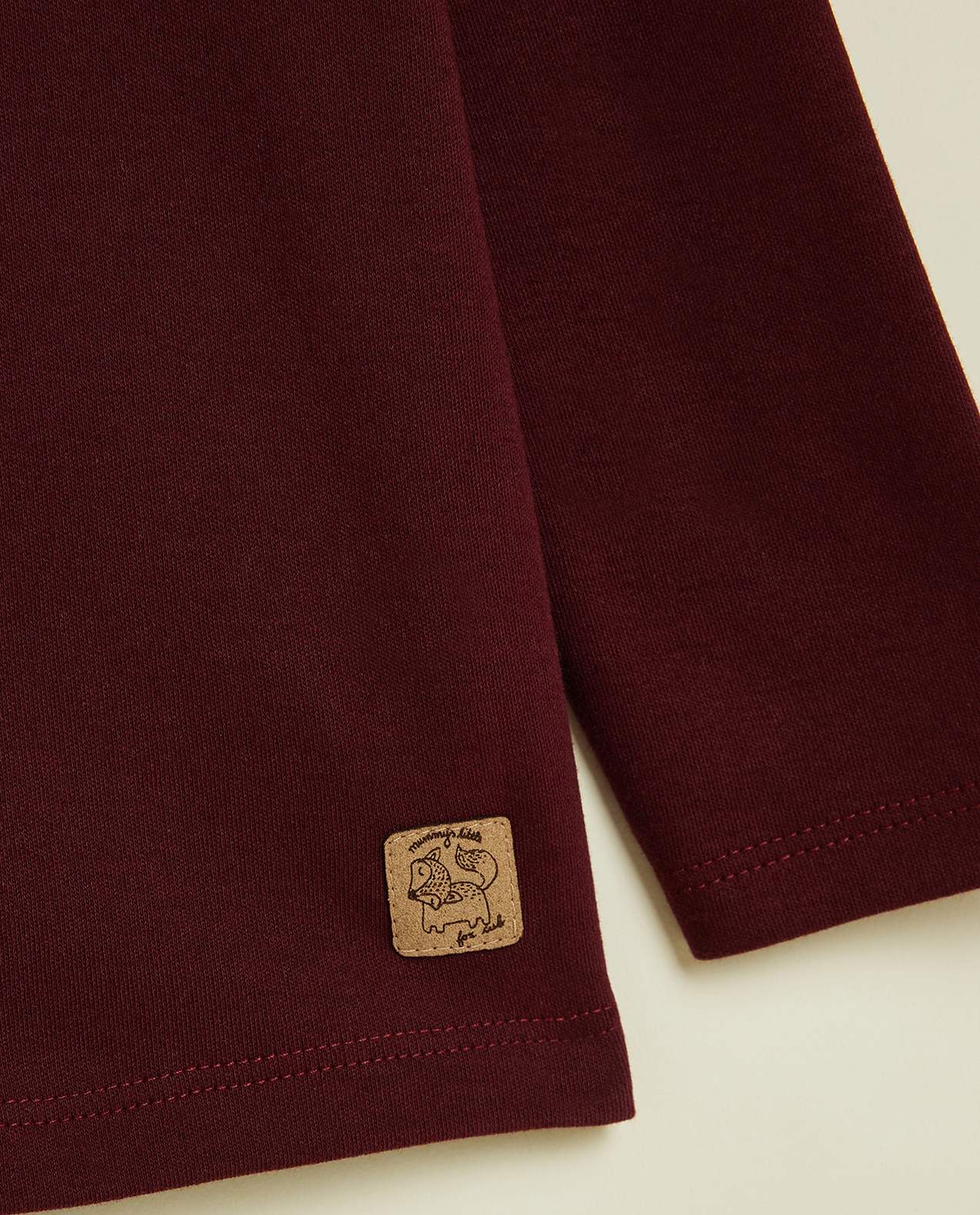 Solid T-Shirt with Turtleneck and Long Sleeves