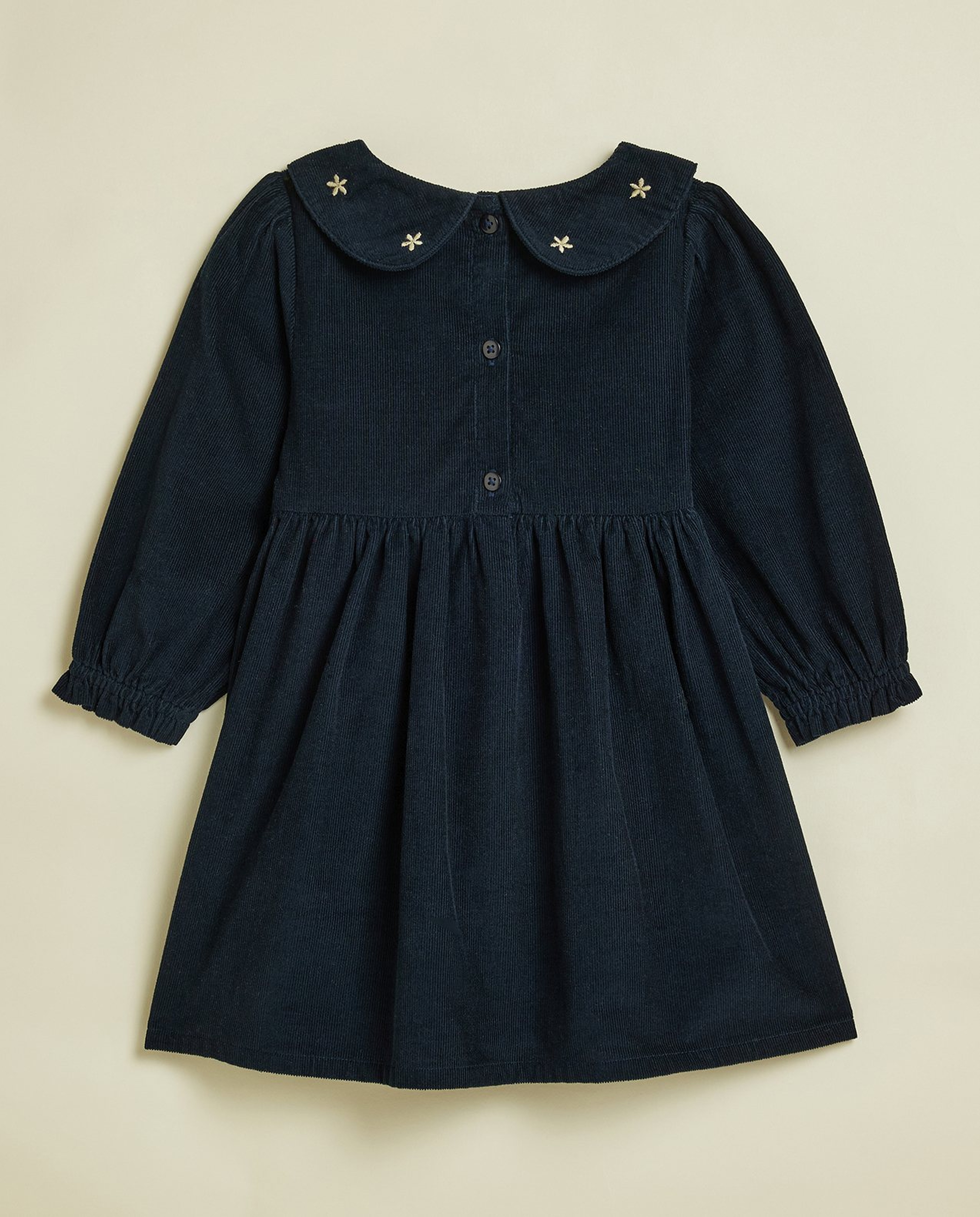 Embroidered Fit & Flare Dress with Long Sleeves