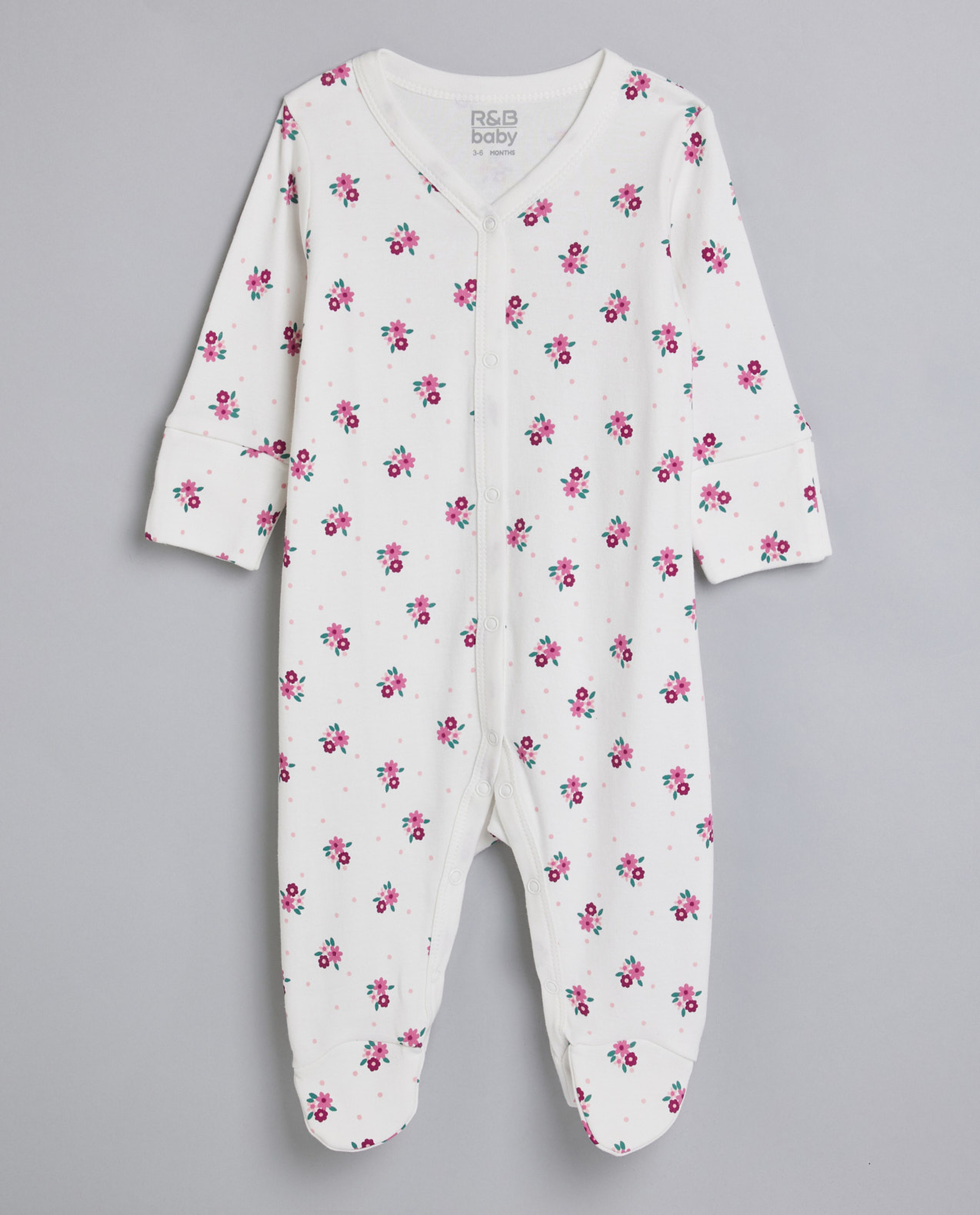 Newborns 3 Pack Footed Sleepsuits