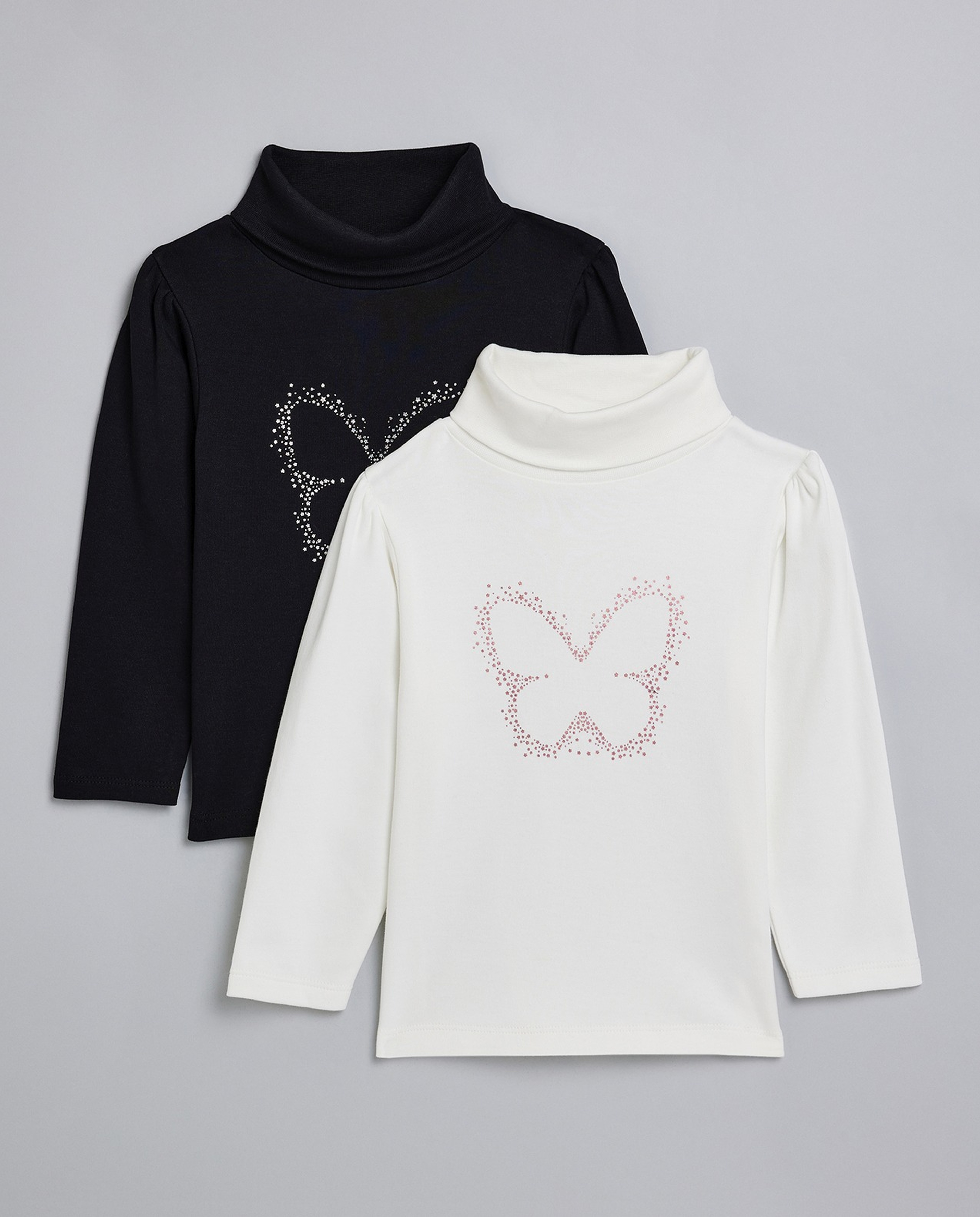 2 Pack Printed Tops with Long Sleeves