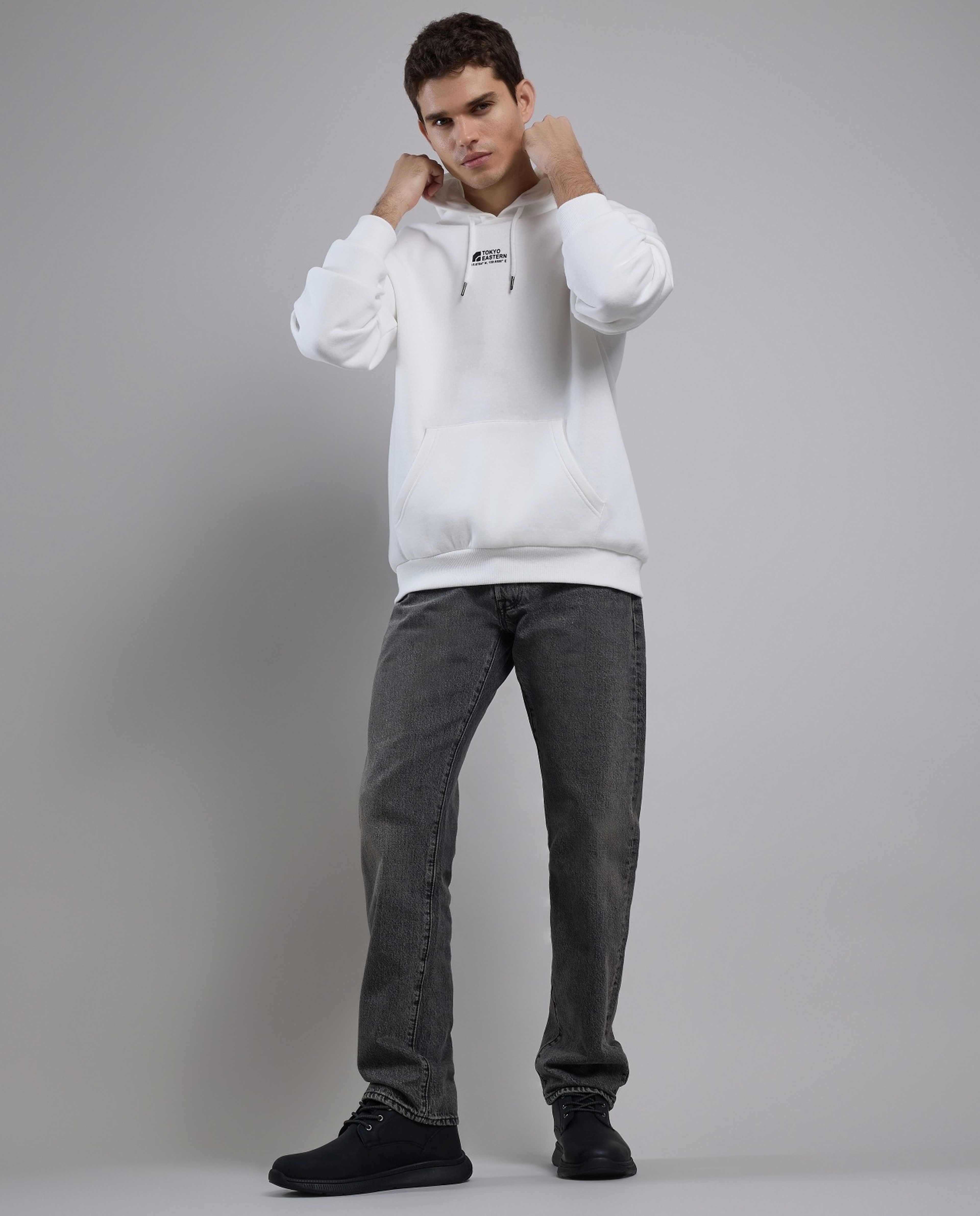 Printed Hoodie with Long Sleeves