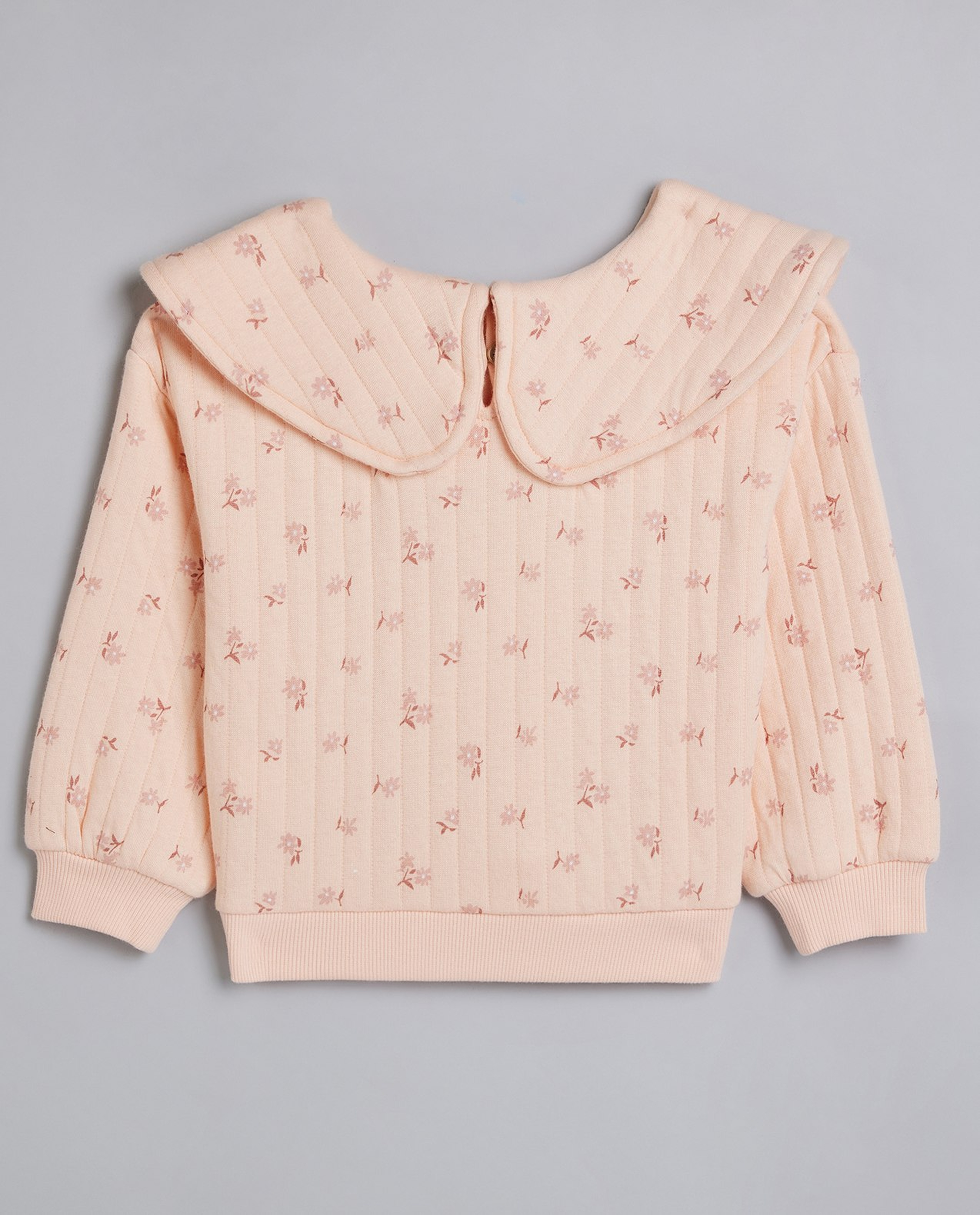 Printed Sweatshirt with Peter Pan Collar and Long Sleeves