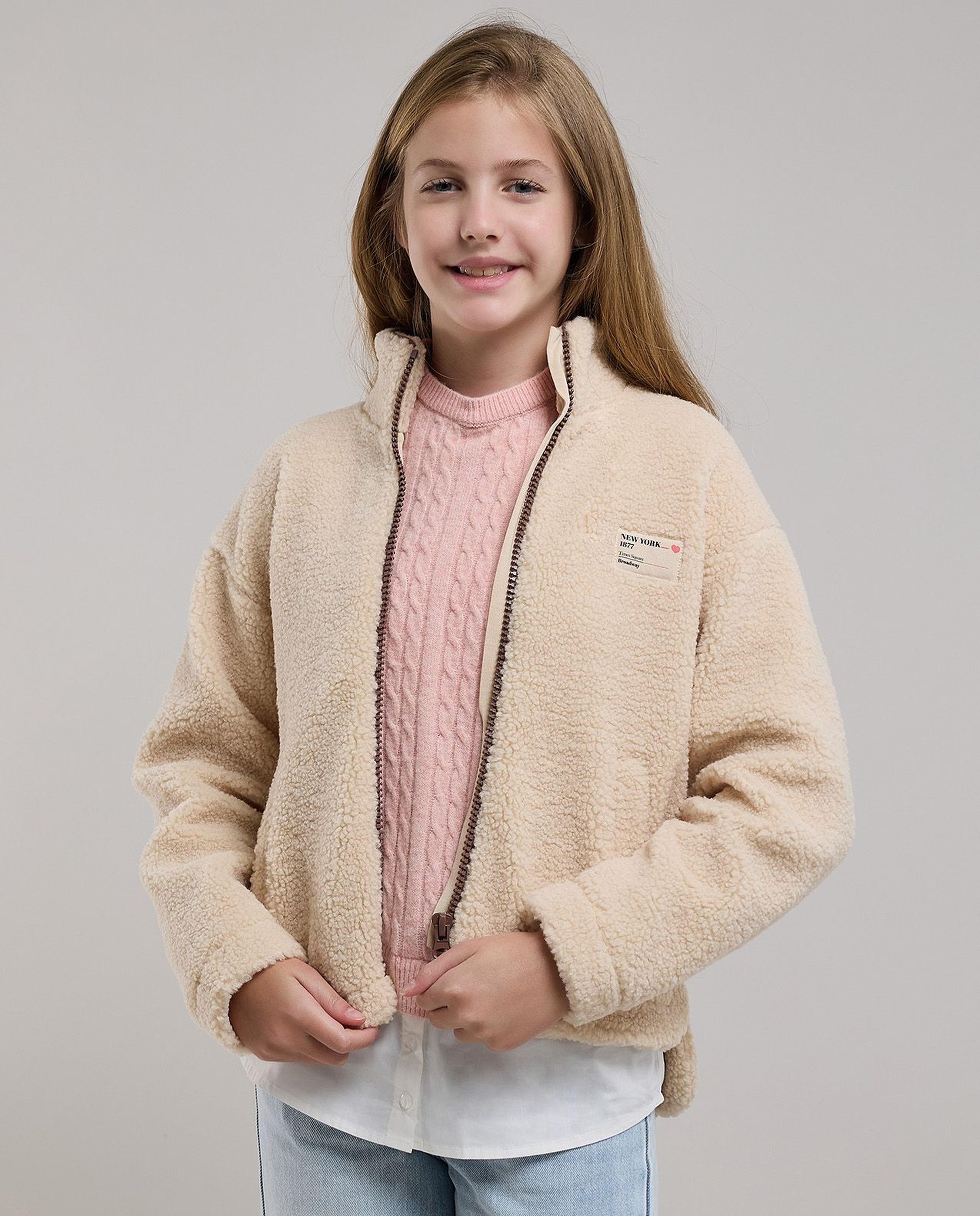 Sherpa Jacket with Zipper Closure