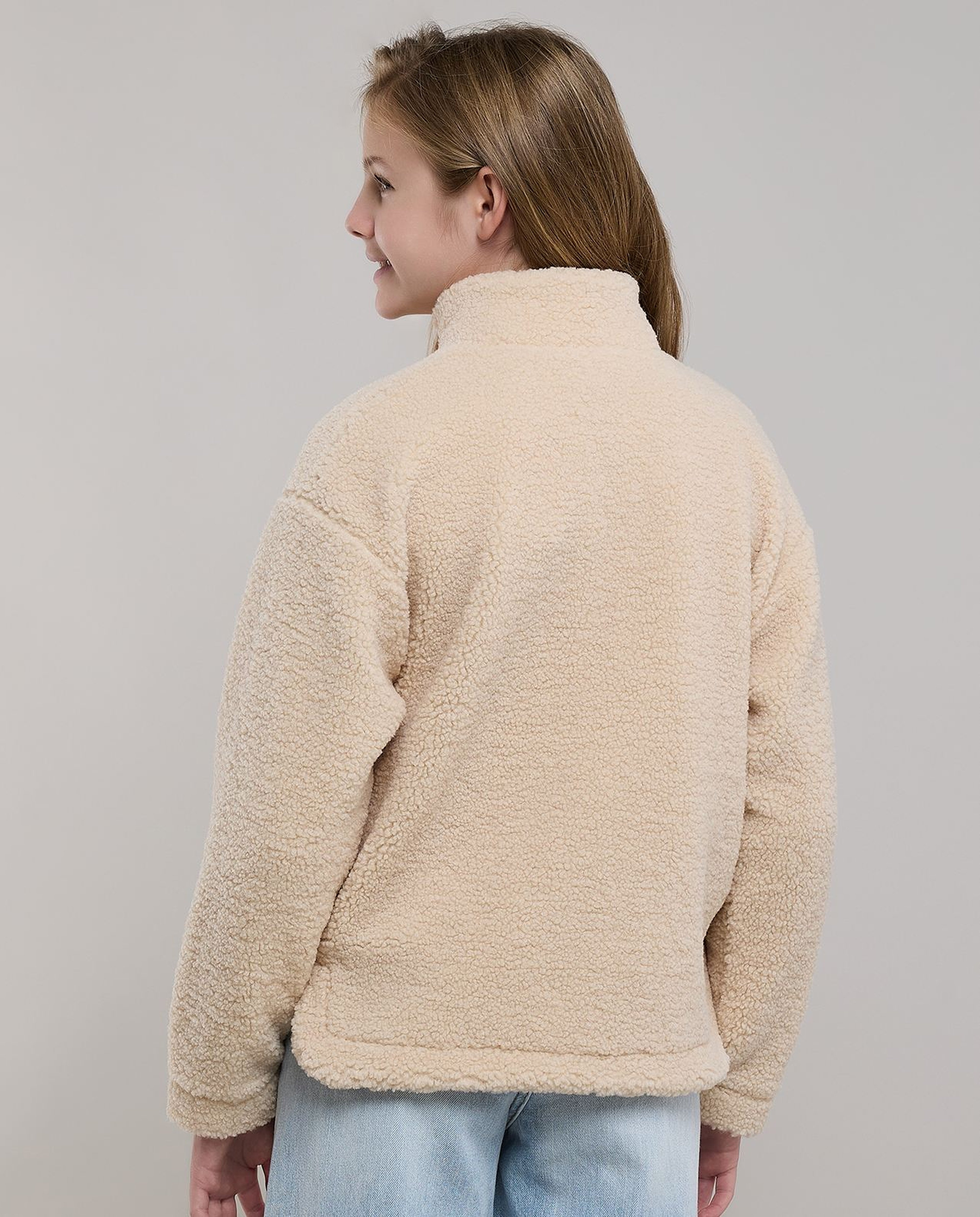 Sherpa Jacket with Zipper Closure