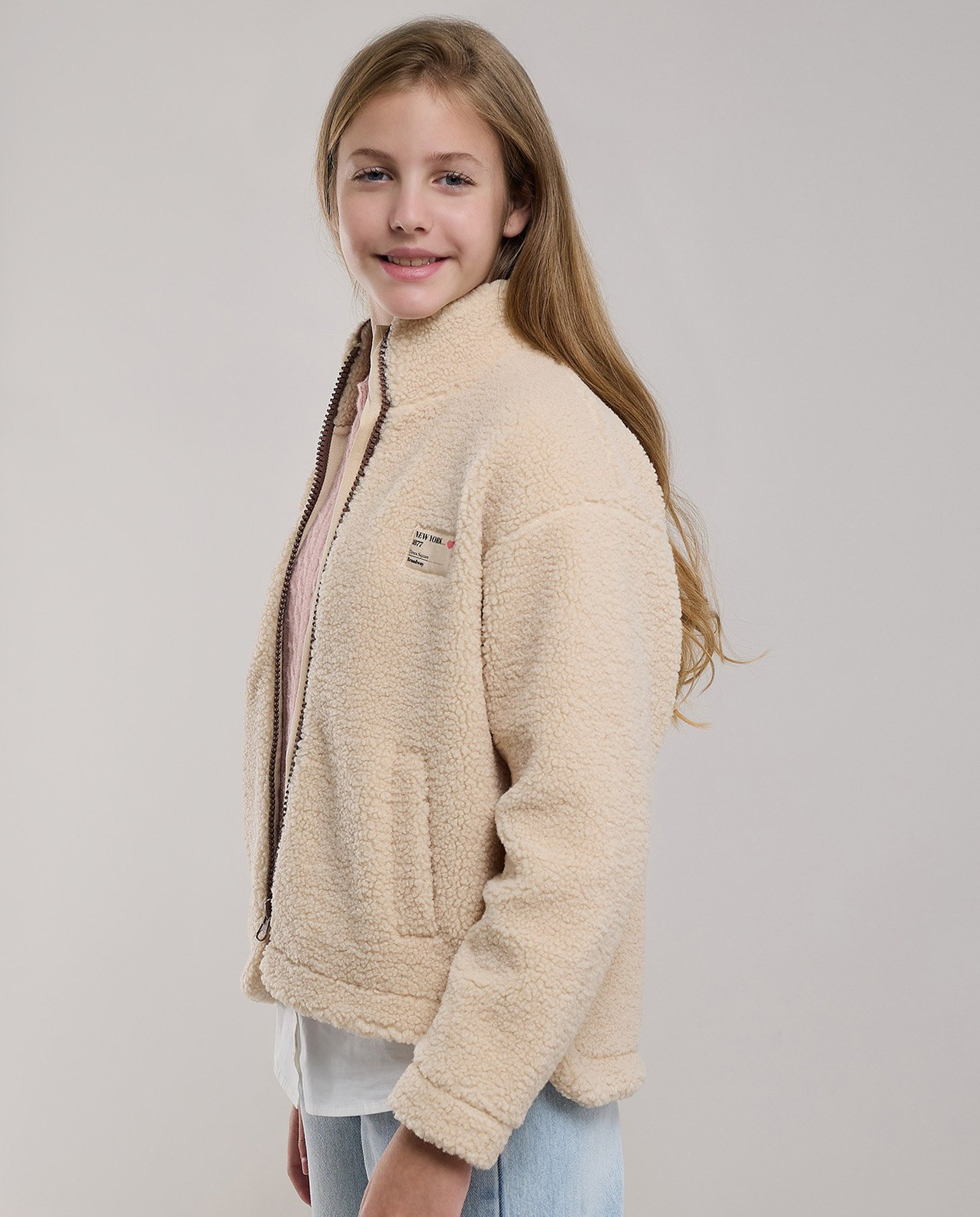 Sherpa Jacket with Zipper Closure