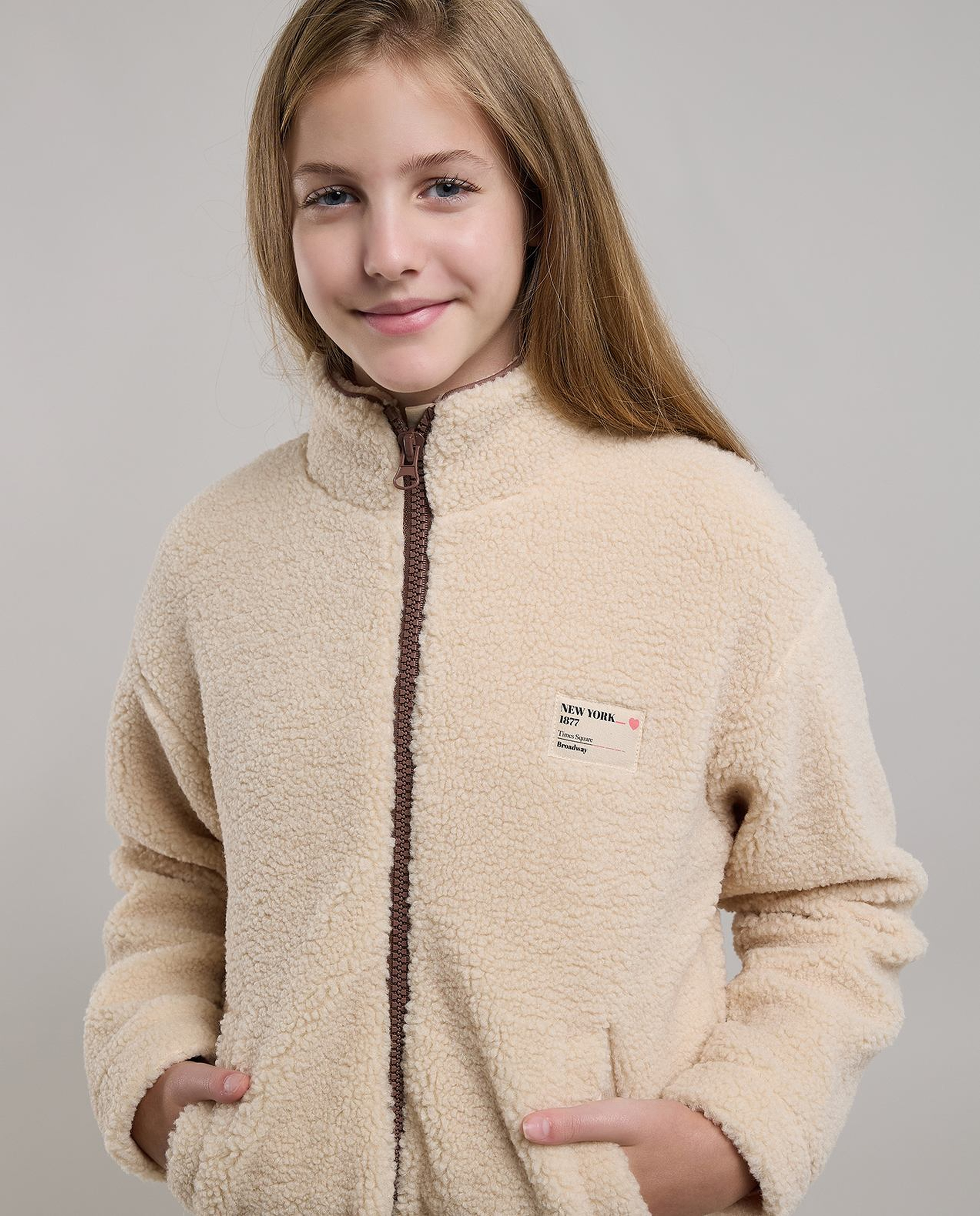 Sherpa Jacket with Zipper Closure